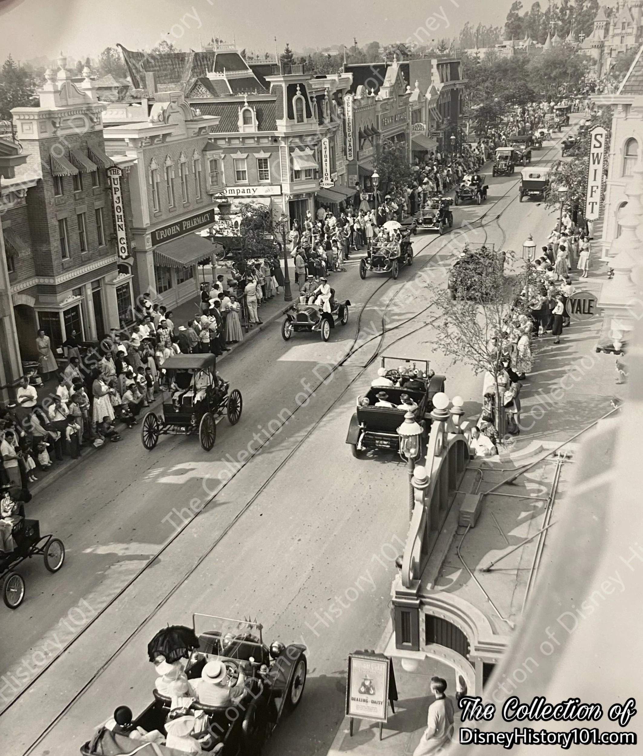 Horseless Carriage Club of Southern California Vintage automobiles onstage at Disneyland.