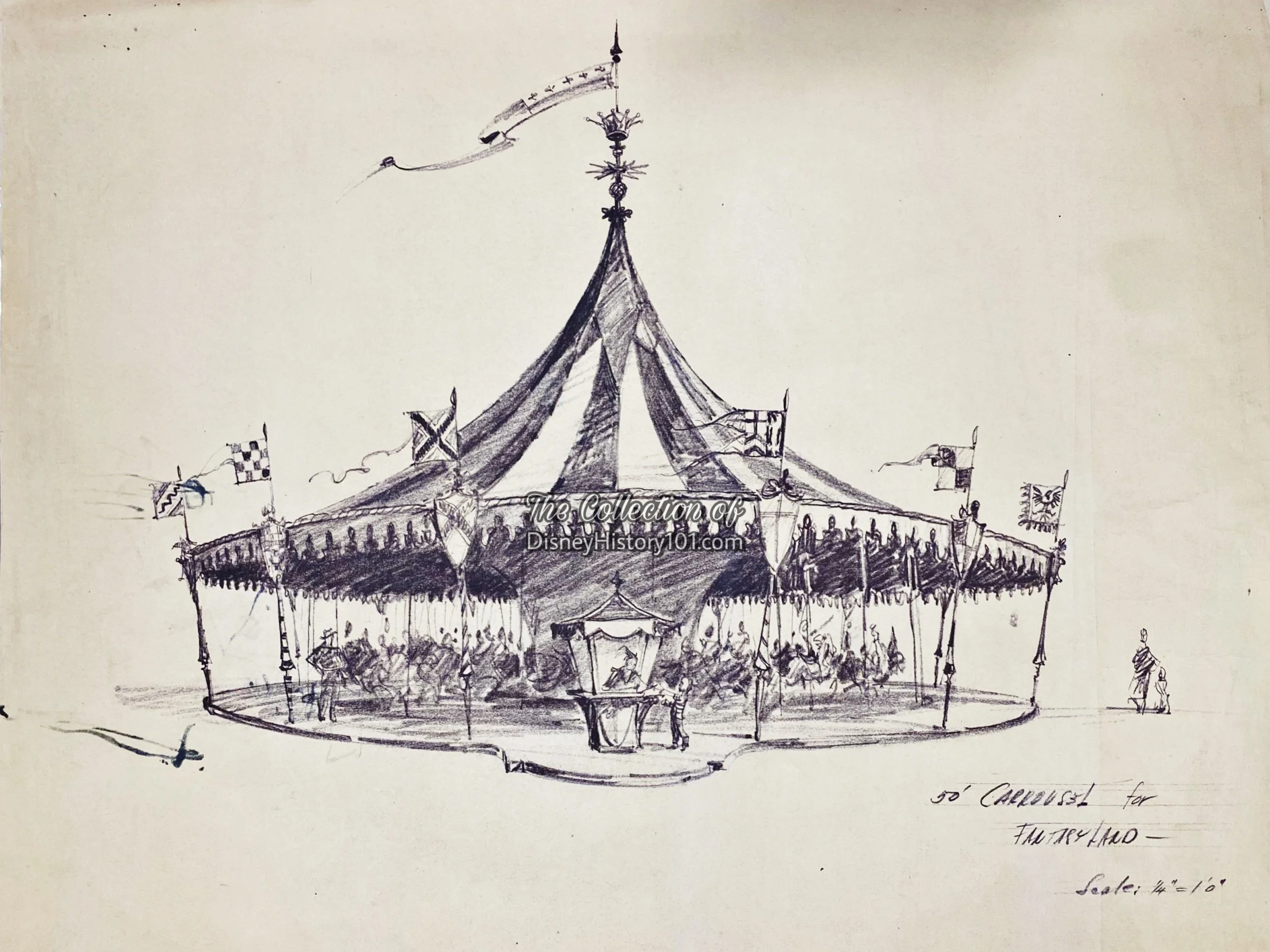 The “50’ Carrousel for Fantasyland” © Walt Disney Company.