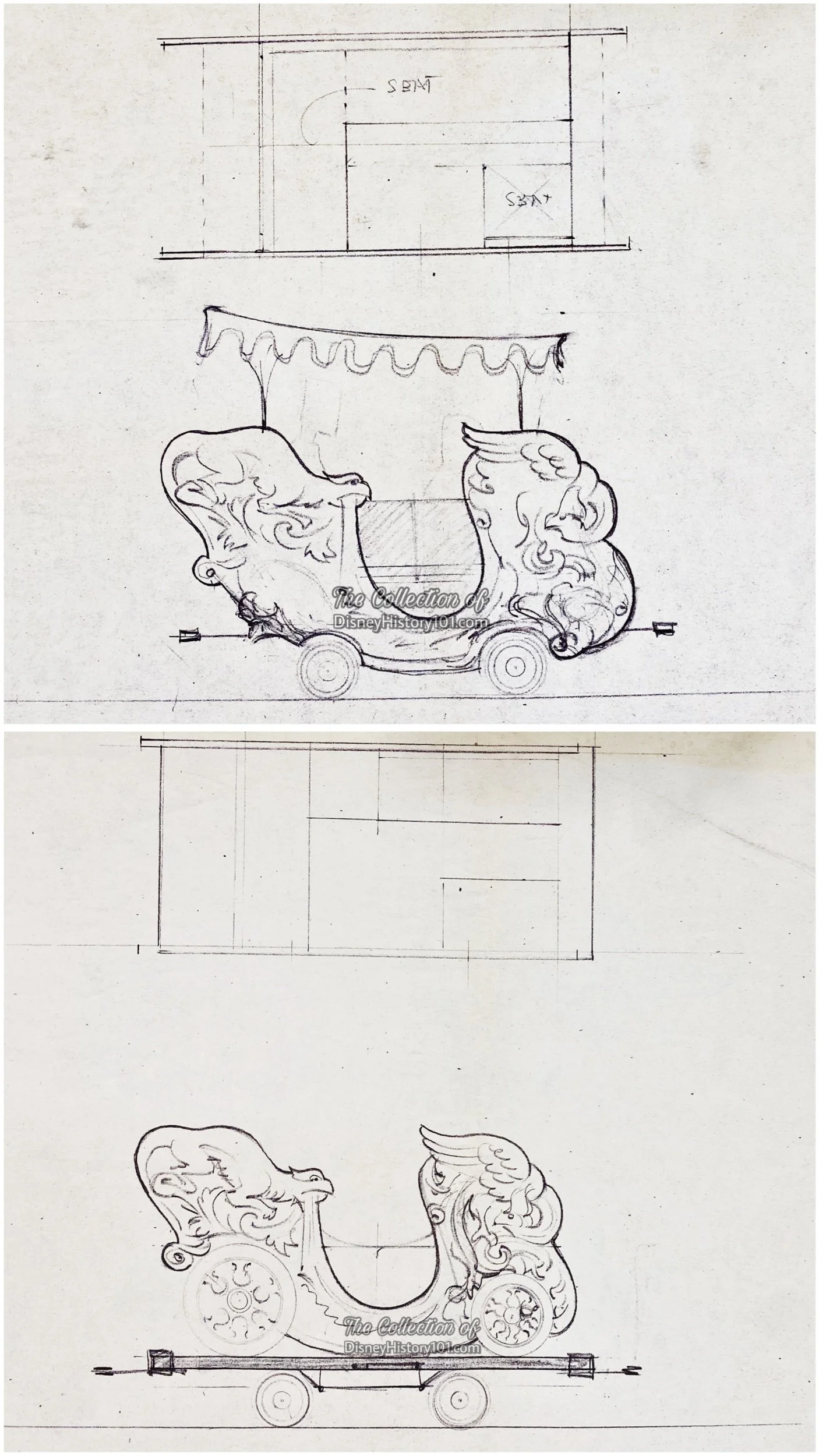 Chariot Car (top) ; Flat Car (bottom)