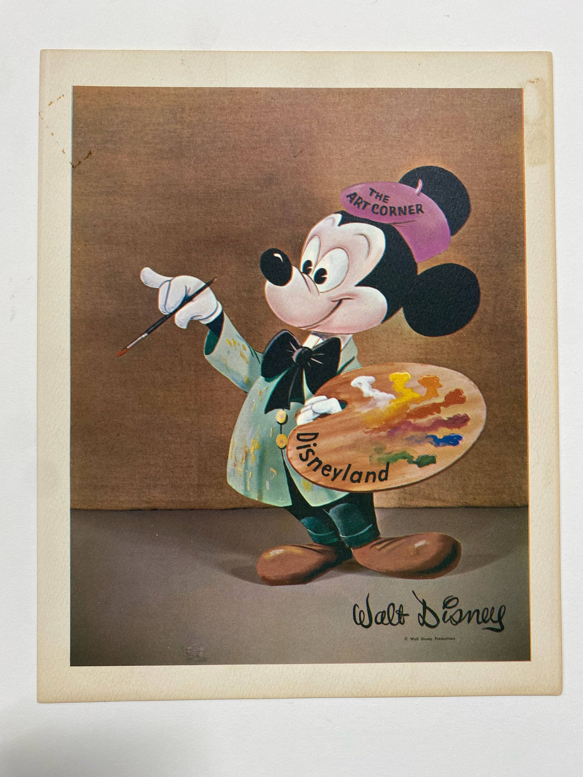 Angelino Photo Service Souvenir Card from The Art Corner at Disneyland