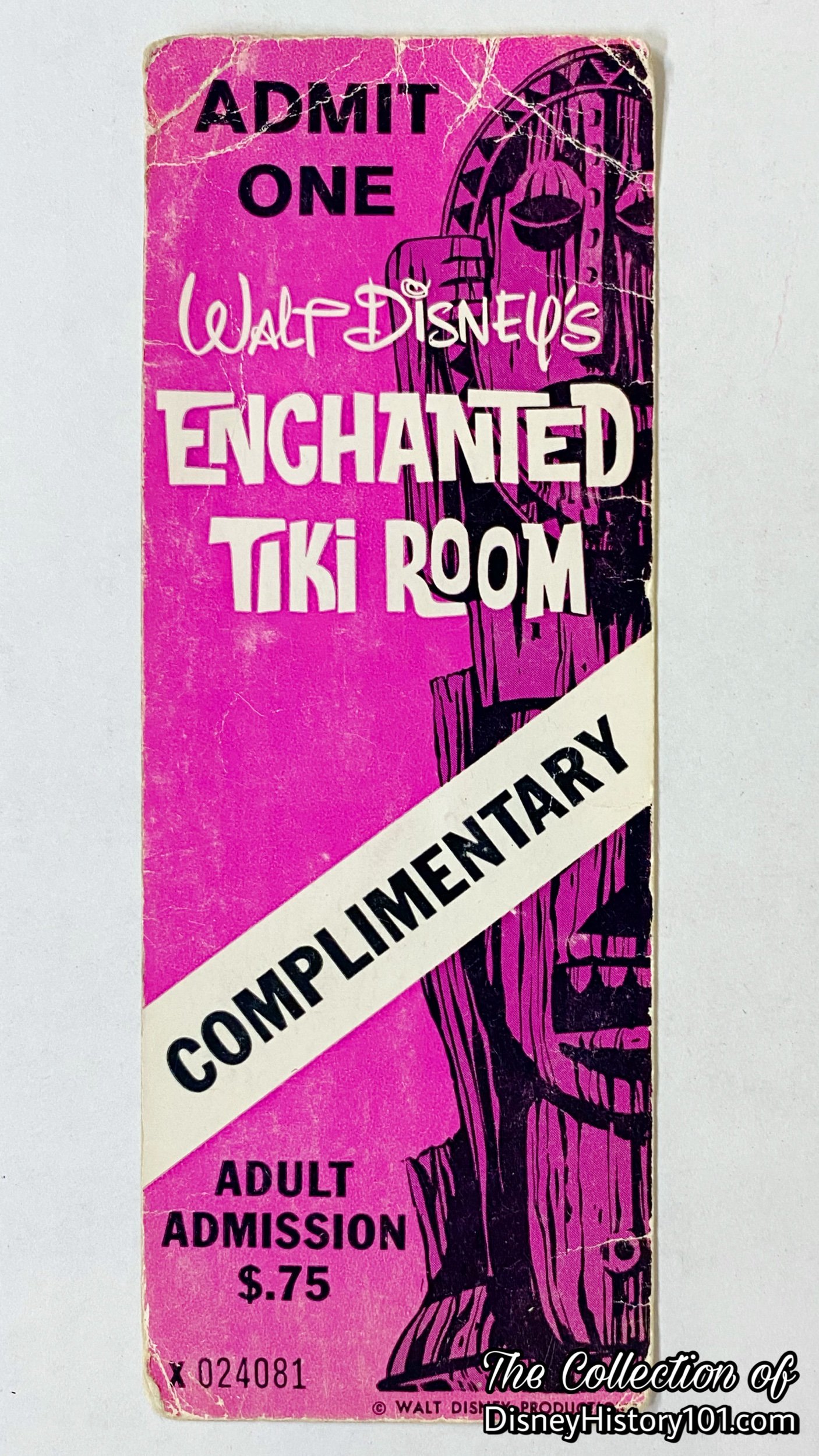 “Admission Tickets” In 1965, the cost of admission for visiting a Polynesian paradise where 225 birds, flowers, and tropical tikis entertain was exactly one “E” coupon, or 75¢ for adults and 65¢ for children. By the spring of 1971, admission wa
