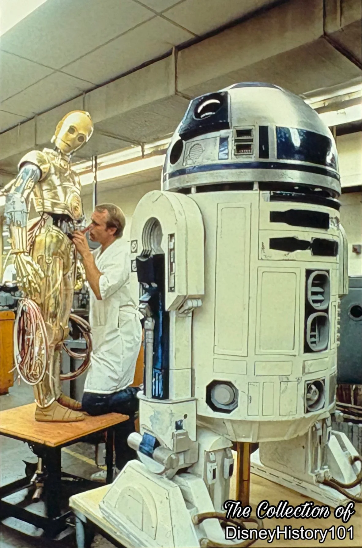 The real Star Tours "Droidnostics" department assembles the Audio-Animatronics figures of C-3PO and R2-D2.