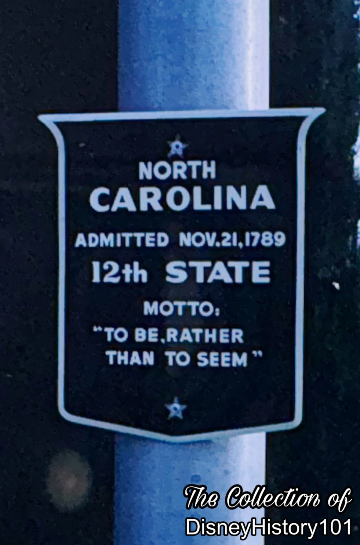 Avenue of Flags North Carolina Flagpole Plaque.