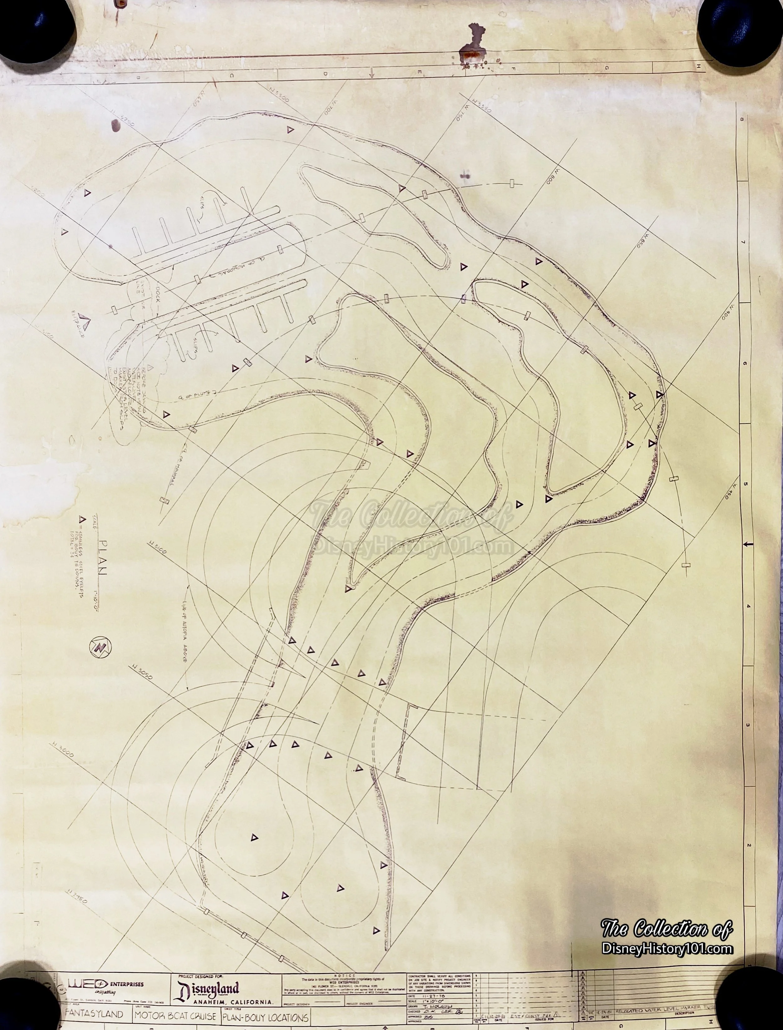 “Fantasyland Motor Boat Cruise - Plan Bouy Locations” by WED Imagineering Enterprises, for Disneyland; Drawn by T. Holguin, November 27, 1970.