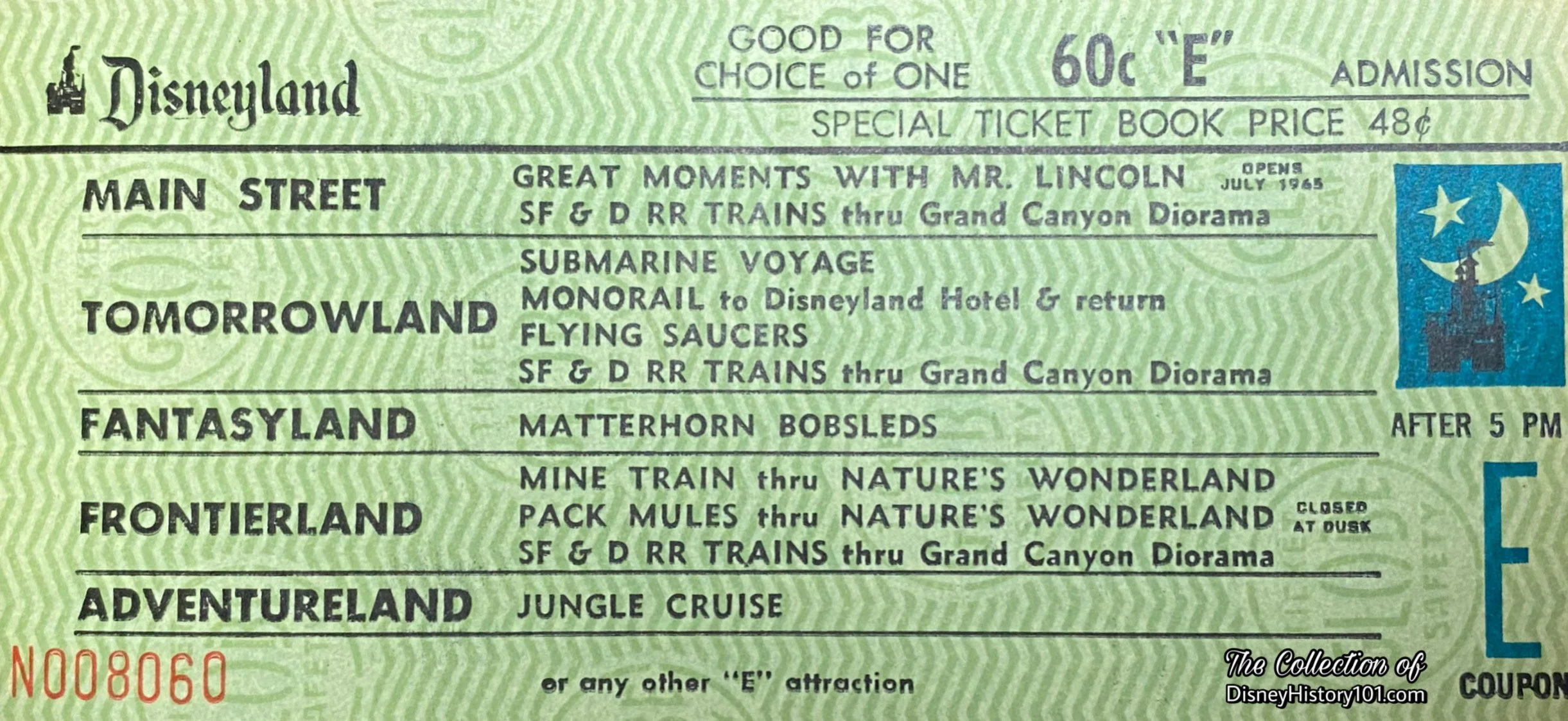 The Flying Saucers attraction on a Disneyland Starlite “E” Ticket.