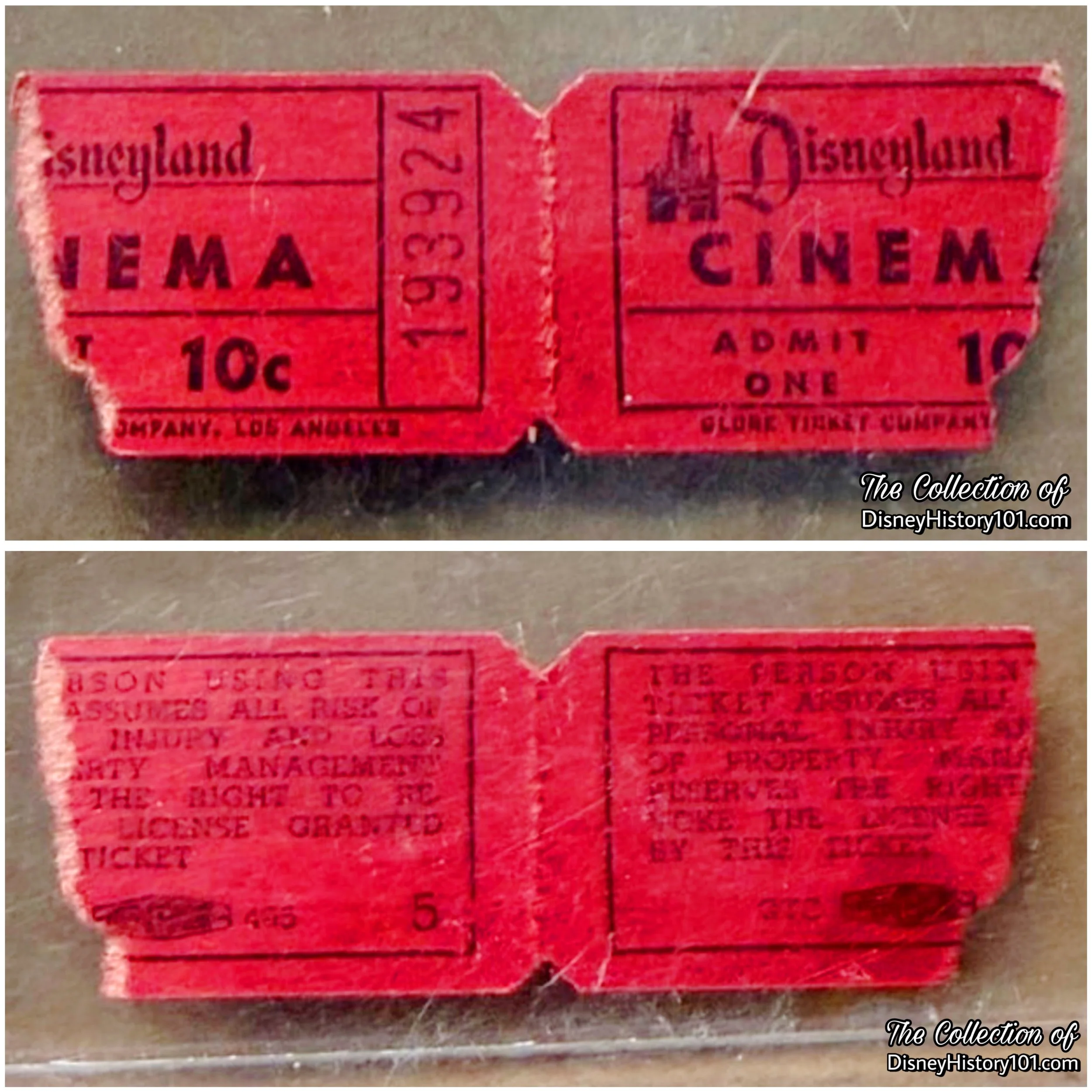 A pair of tickets for the Disneyland Cinema.