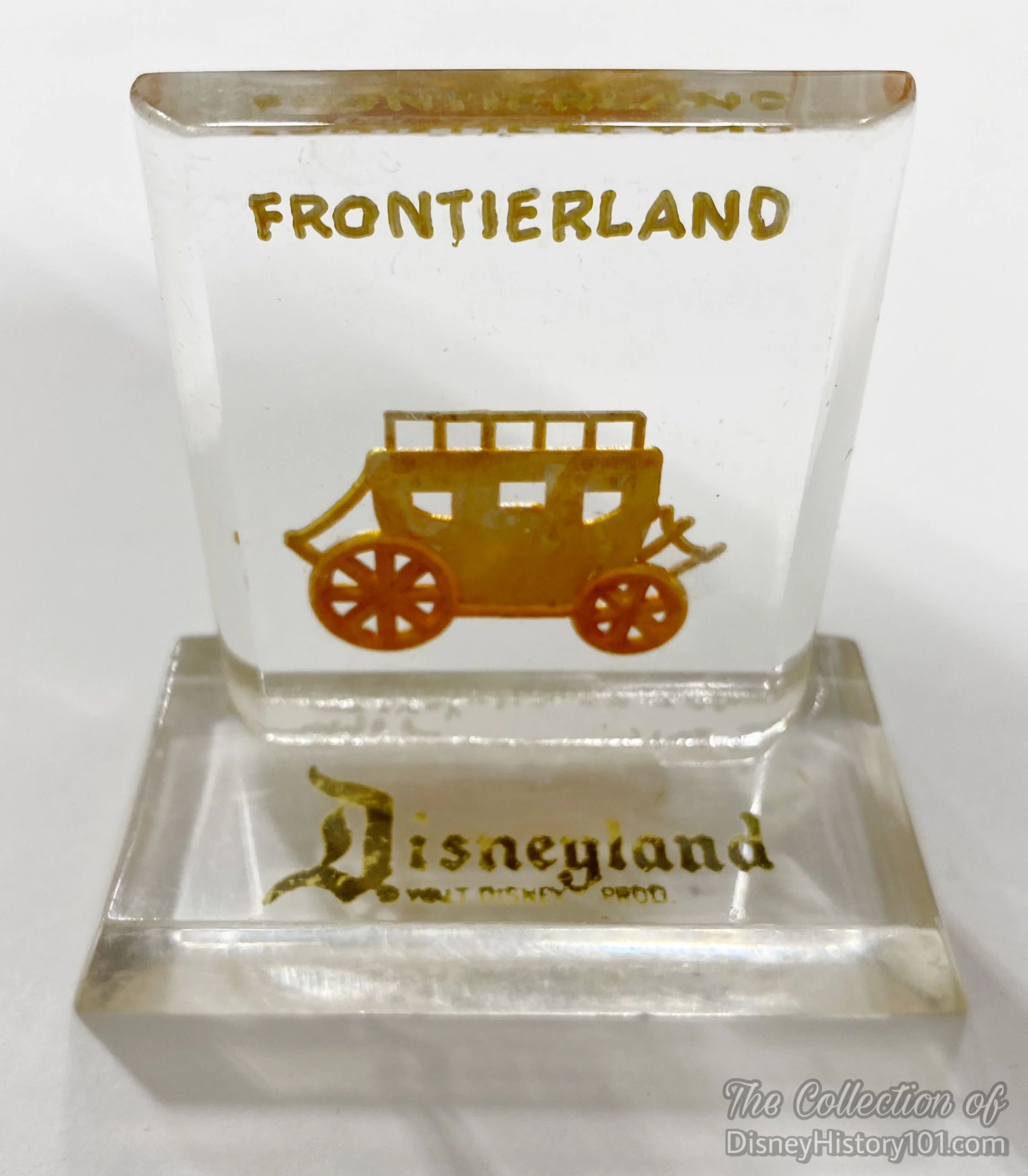 A 1950s Frontierland Stage Paperweight Souvenir of Disneyland.