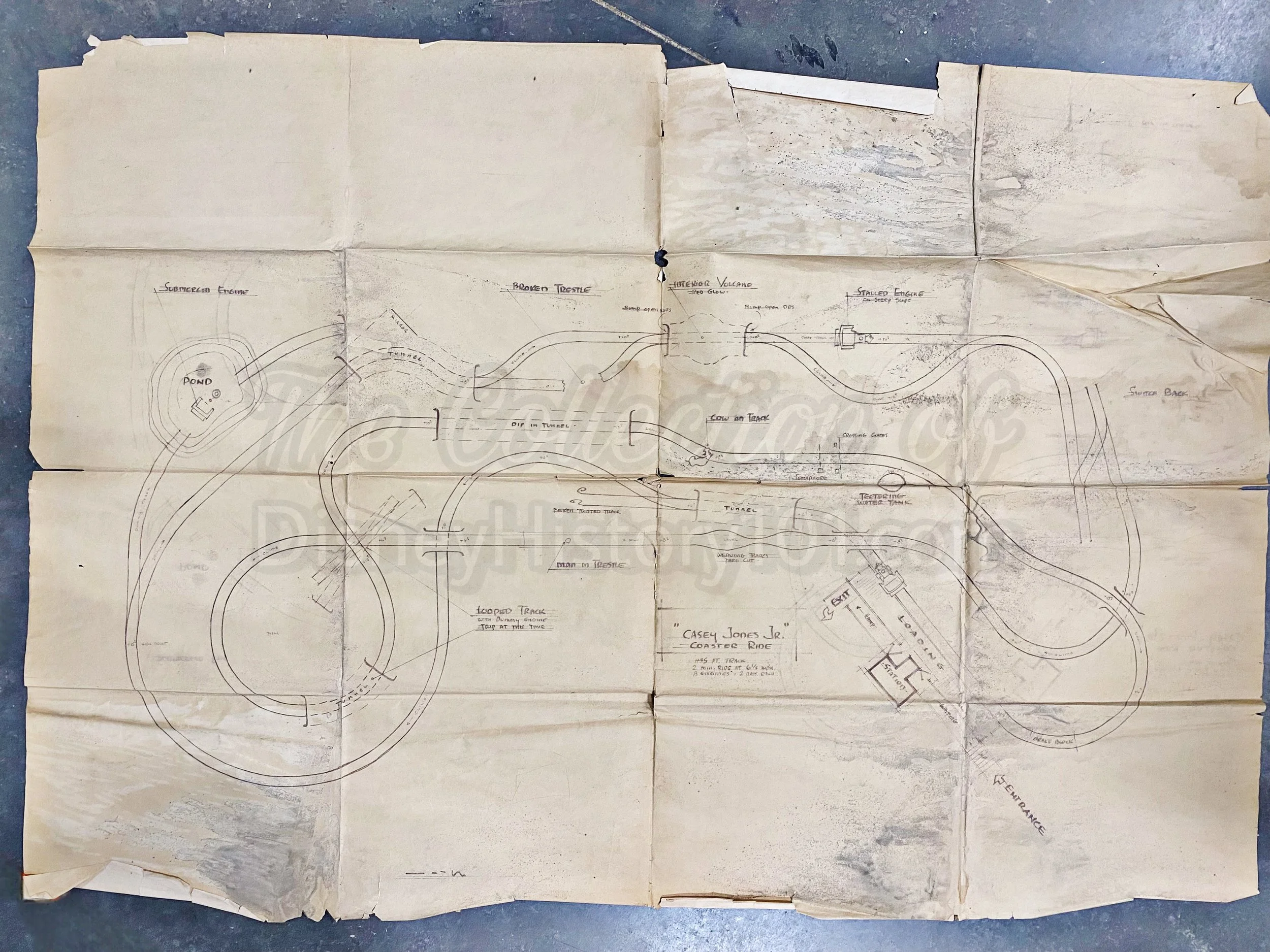The rarely-seen “Casey Jones Jr. Coaster Ride” Plans.