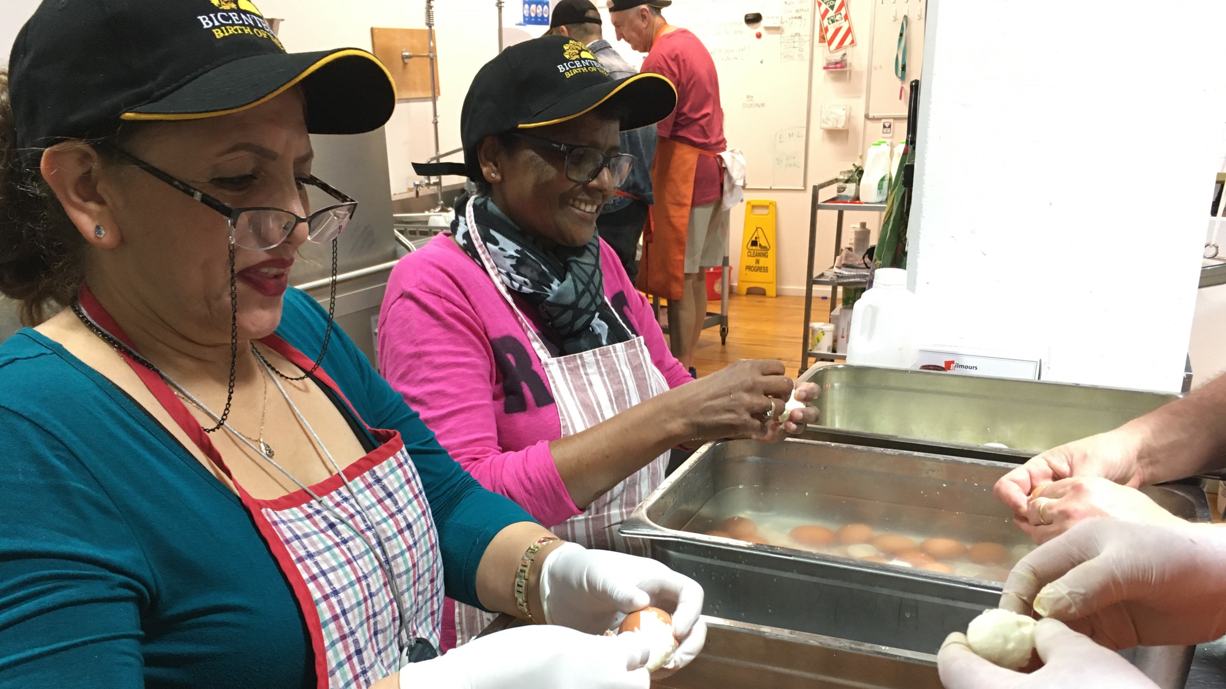 Volunteers immerse themselves in joyful service
