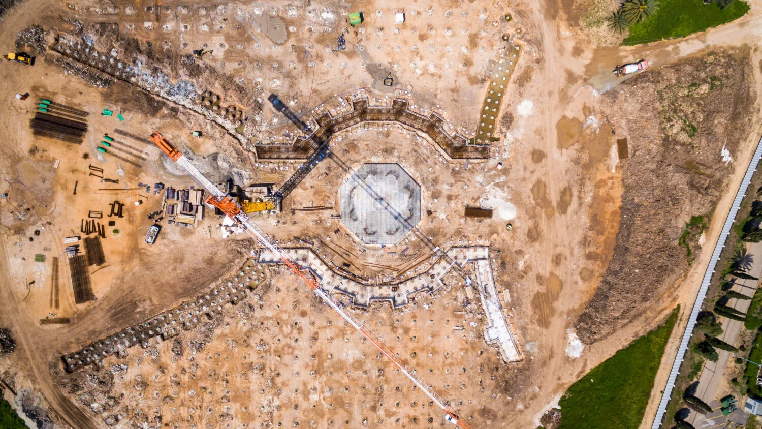 Work presses on at the site for the Shrine of ‘Abdu’l-Bahá