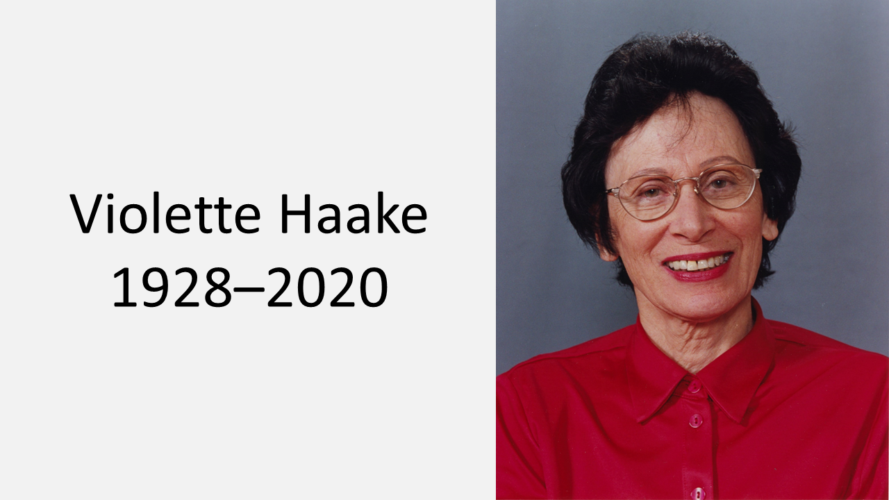 Violette Haake's ‘intrepid spirit’ leaves legacy of devoted service