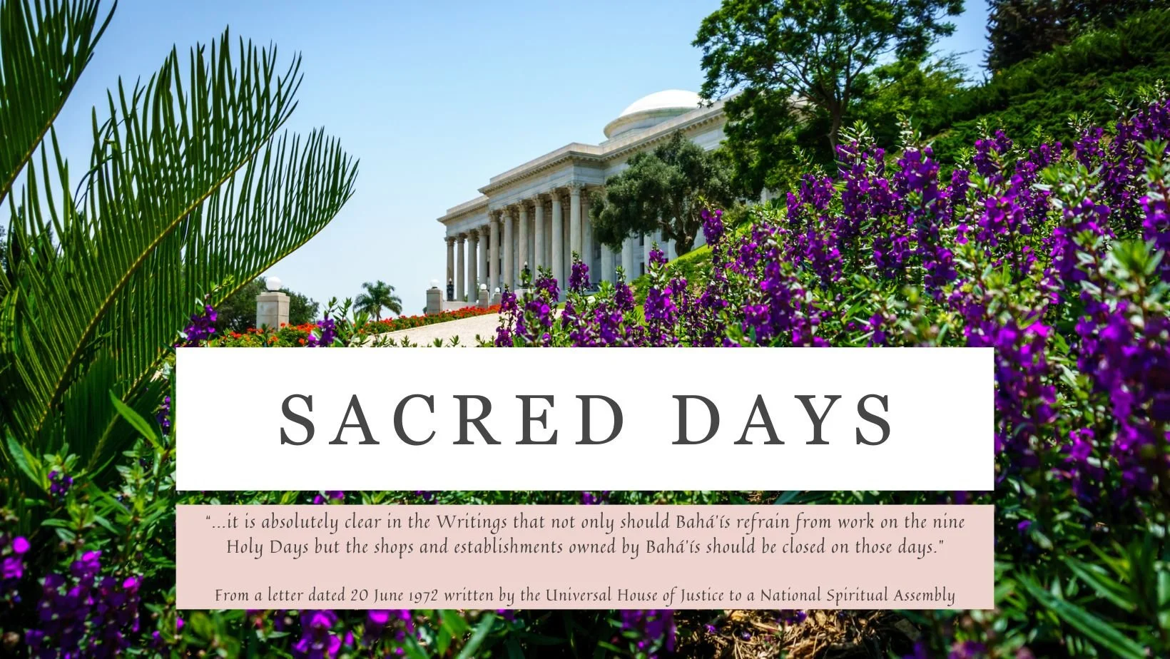 Supporting the observance of Bahá'í Holy Days in 2025