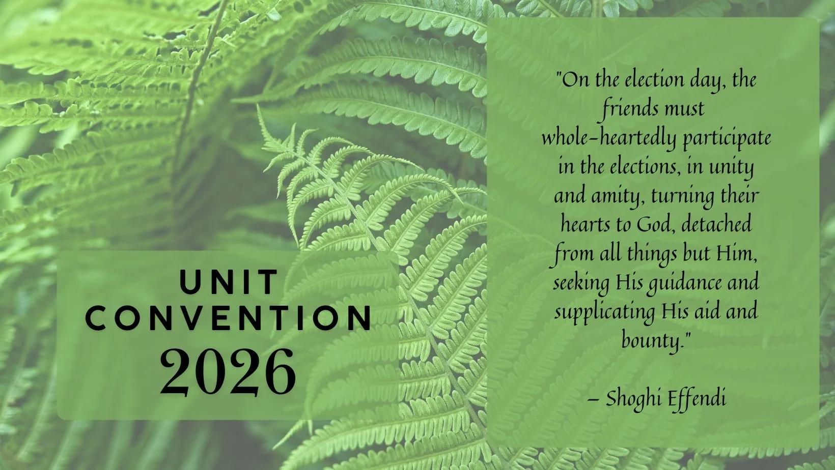Unit Conventions 2026: Key information for believers