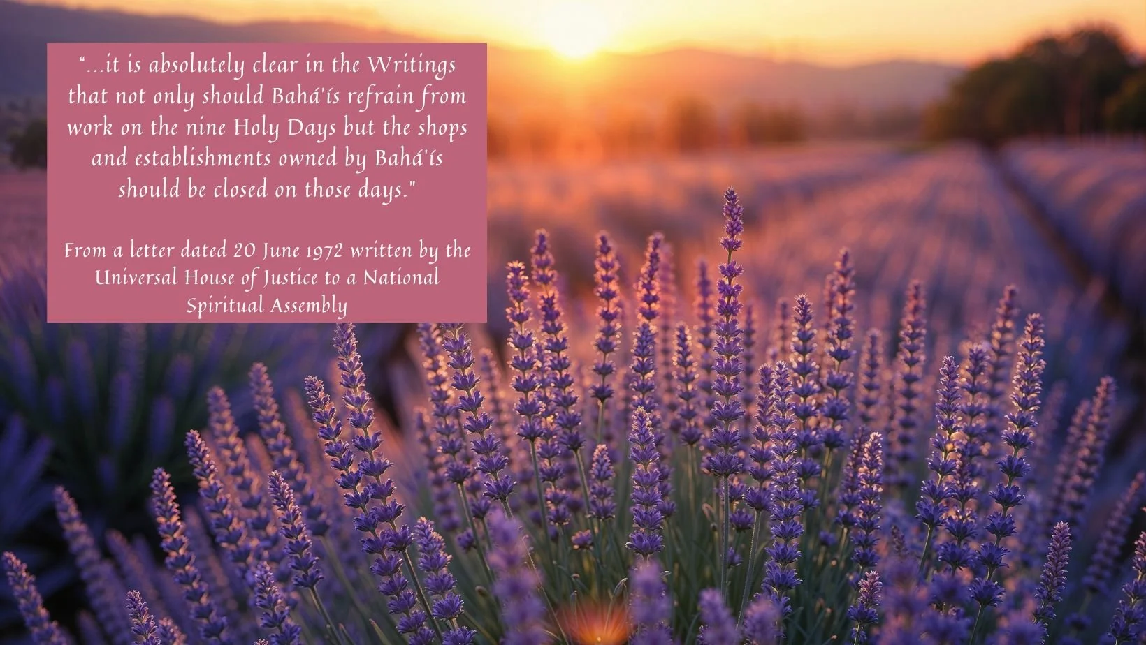 Bahá’í Holy Days: Letters for employers and educational institutions