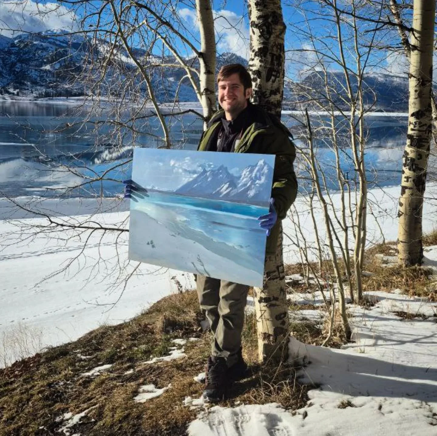 I was feeling extra ambitious today at Grand Teton National Park. Never before have I attempted such a large canvas out in the element in one sitting. Good start! Plus the second painting on 16&quot; x 20&quot;  that took only 40 minutes.
 
 
 
#gran