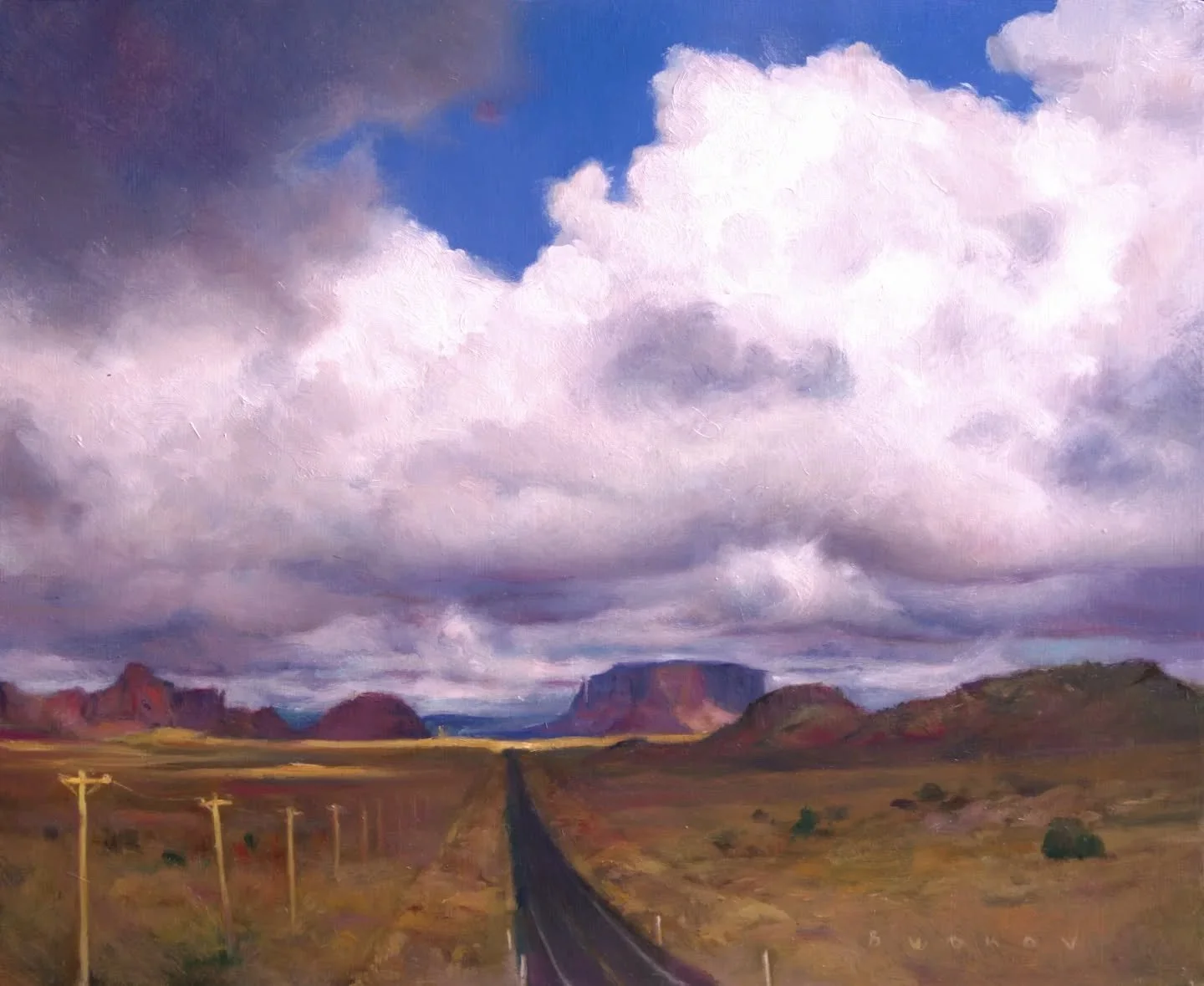 New landscape painting from Arizona/ Utah!
&quot;Path of Endless Horizons, Monument Valley&quot;, 10&quot; x 12&quot; oil on aluminum, available for sale. 
Somebody once told me the best clouds are in Arizona. I tend to agree. 
 
 
 
#monumentvalley 