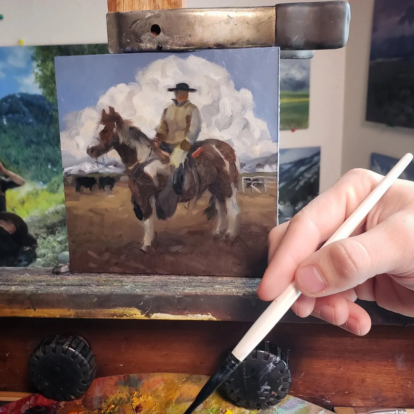 2026 is my year of unique portraits and epic landscapes. Let's start it with a bang. A 6" x 6" color study for a future painting. 
 
 
 
#westernart #idahoart #americanfineart