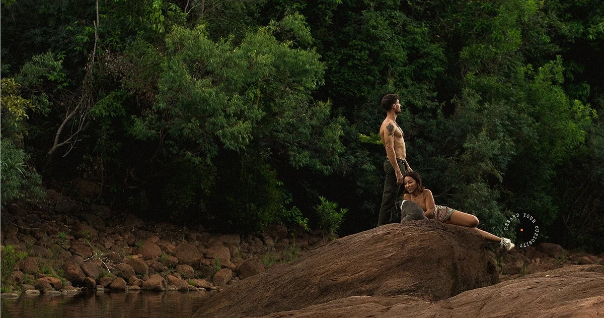 Two seekers on the banks of the Mekong