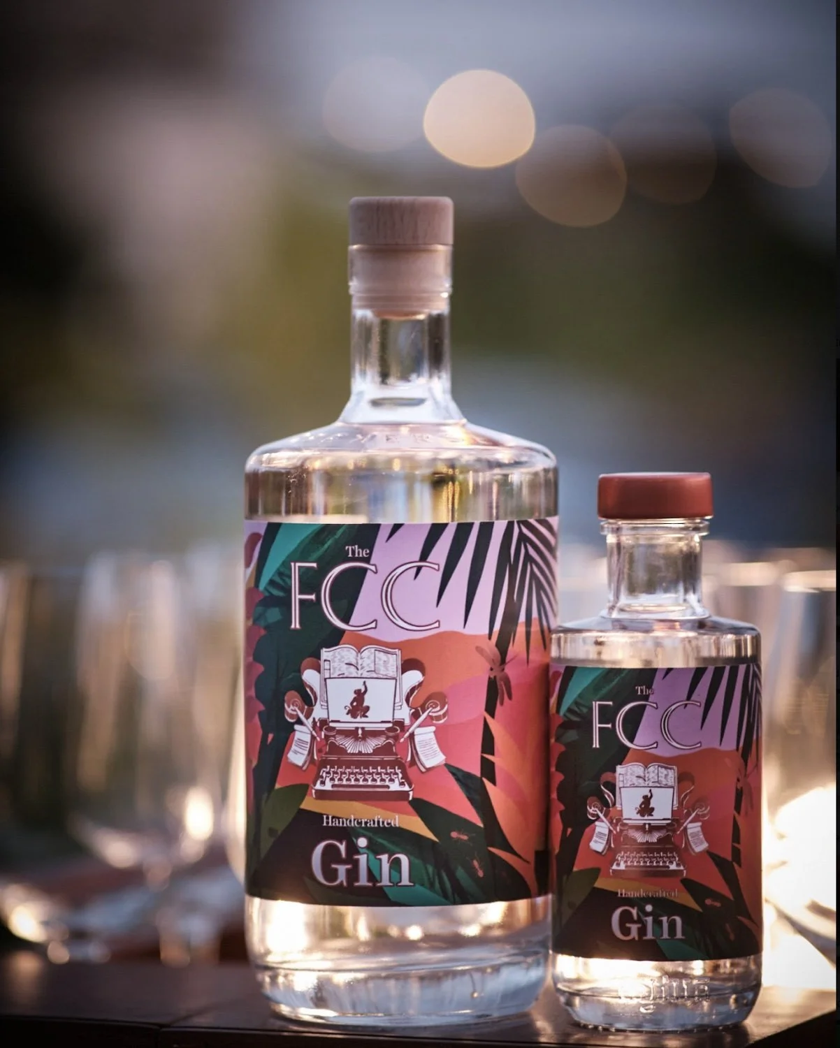 FCC Handcrafted Gin bottles