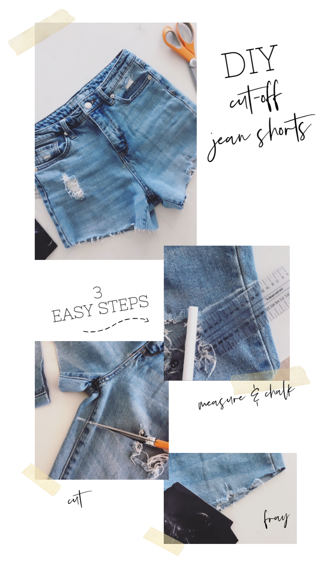 DIY Denim Cut-Off Shorts — Katelyn Block