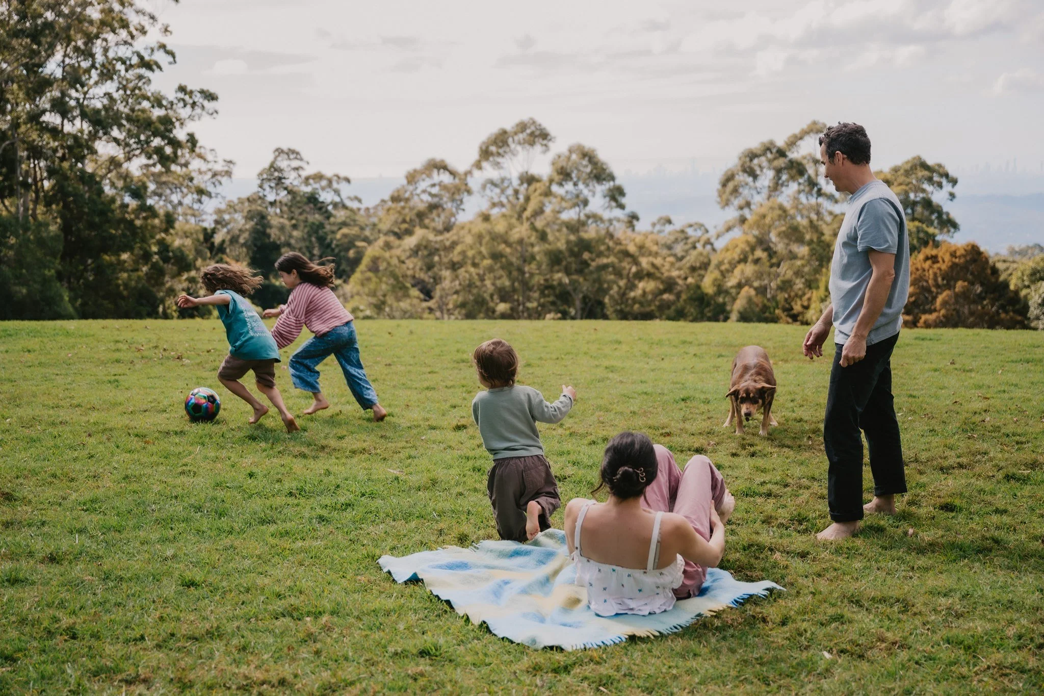 family playing outside on the gold coast
