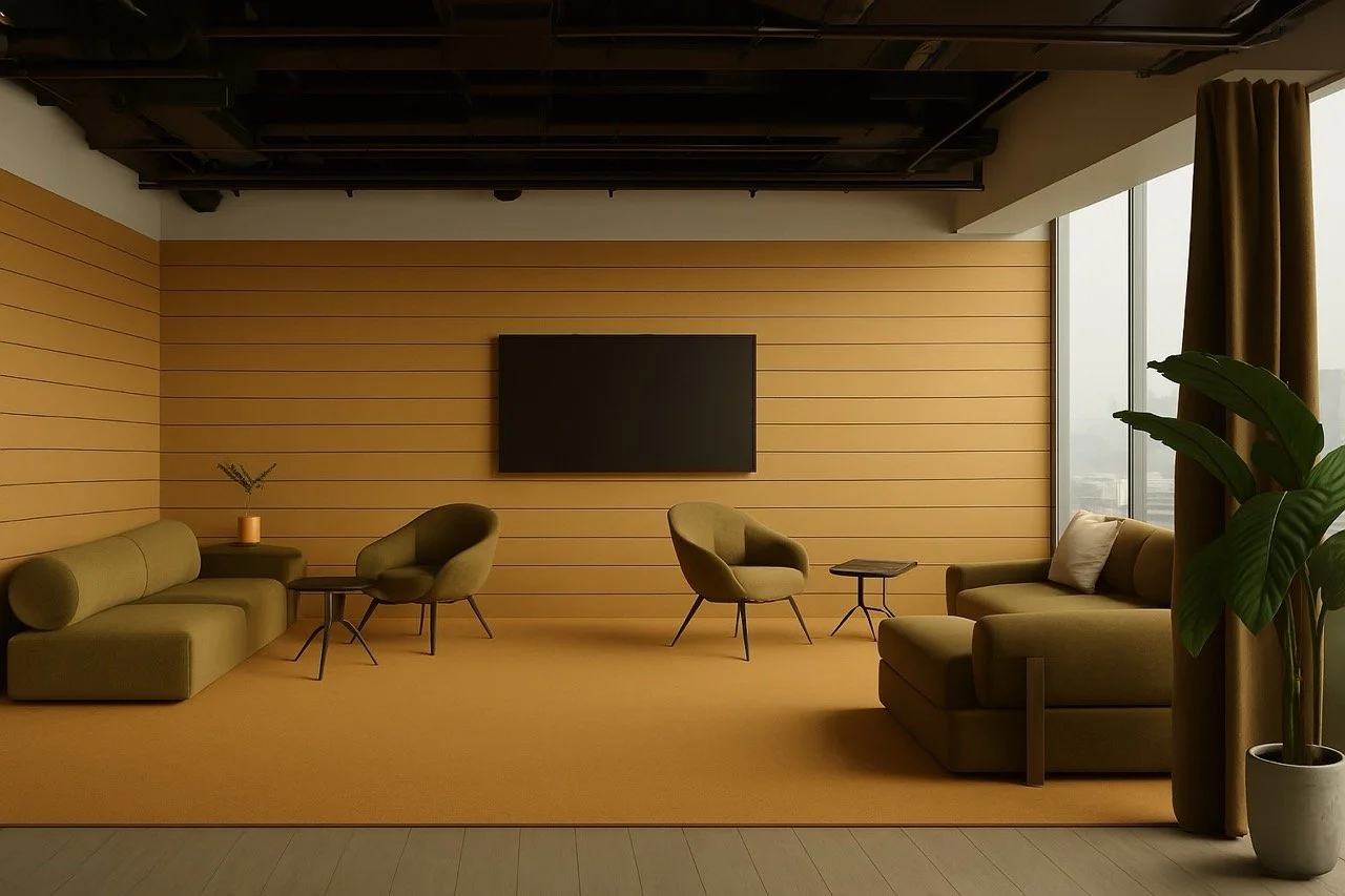GB Acoustics DuoTone Horiziantal goove acoustic wall panel - Yellow 1 Large.jpeg