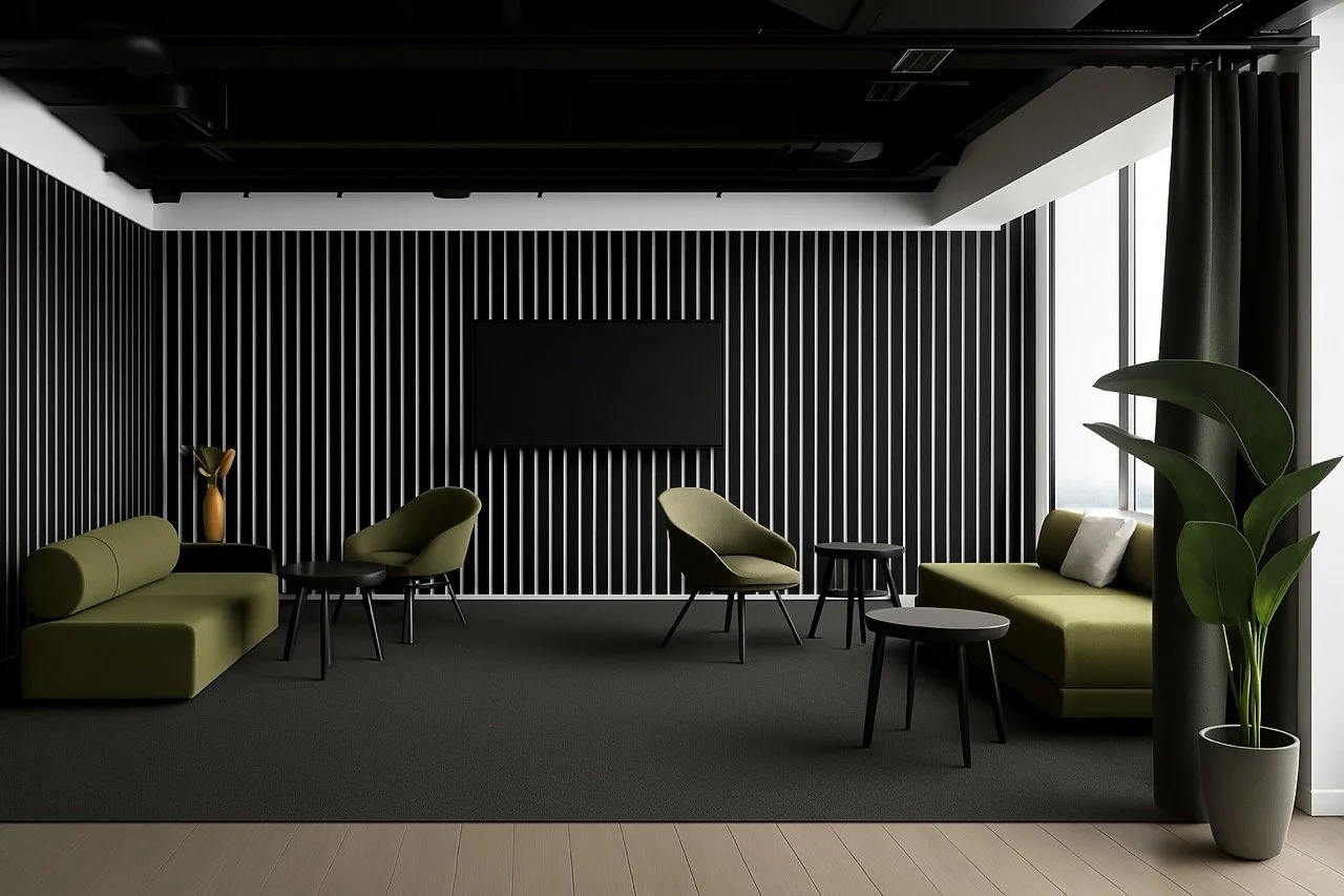 GB Acoustics DuoTone Vertical goove acoustic wall panel - black 1 Large.jpeg
