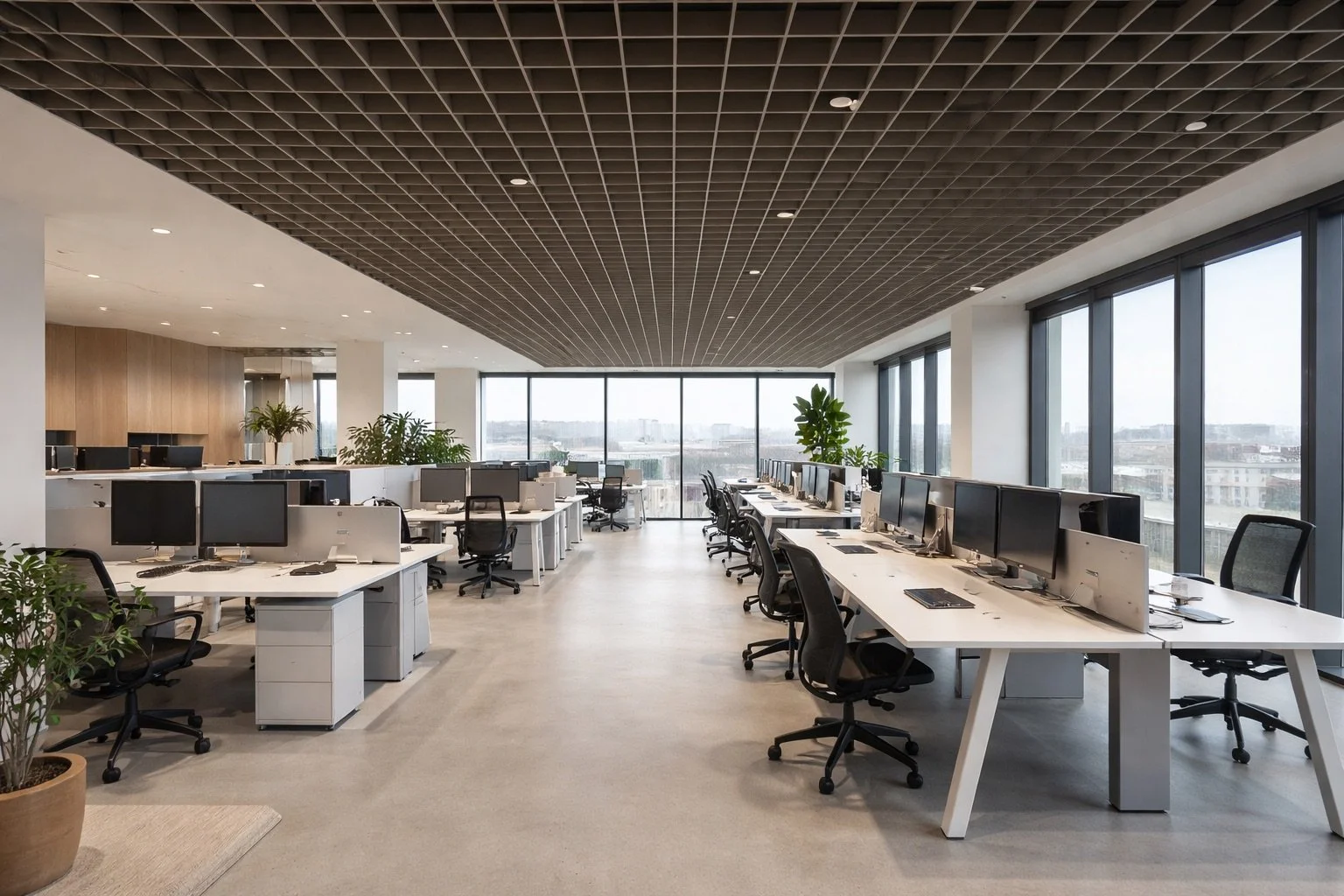 PetFelt GridWork Celing Baffles in London UK Office, axis 6.jpeg (Copy)