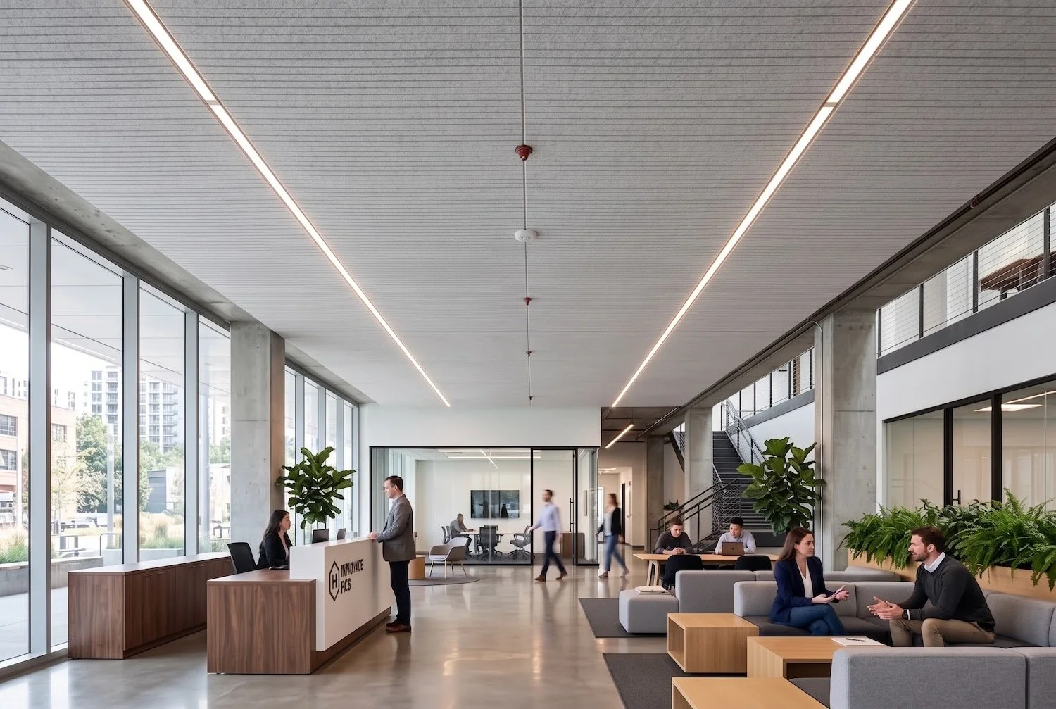 PetFelt Acoustic Ceiling Surface in london Office Foyer 2 (1).jpeg