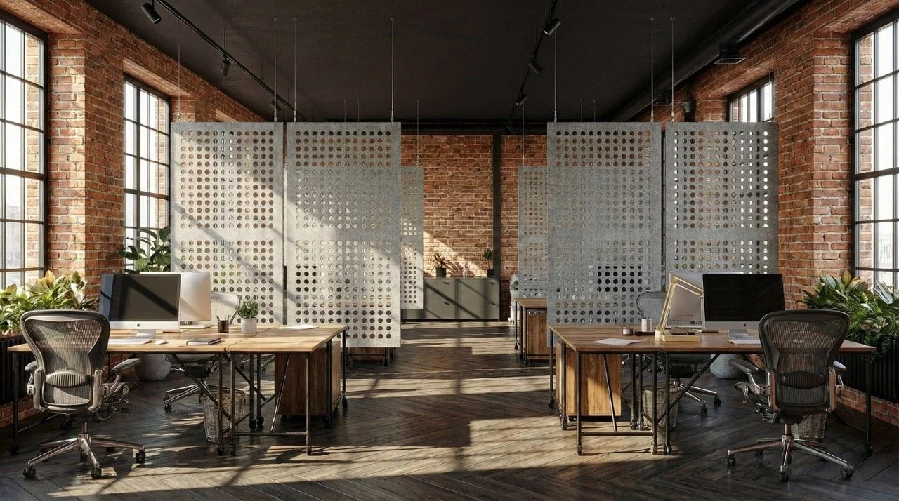 PetFelt suspensded Privacy Partition in UK London office 2 Large.jpeg