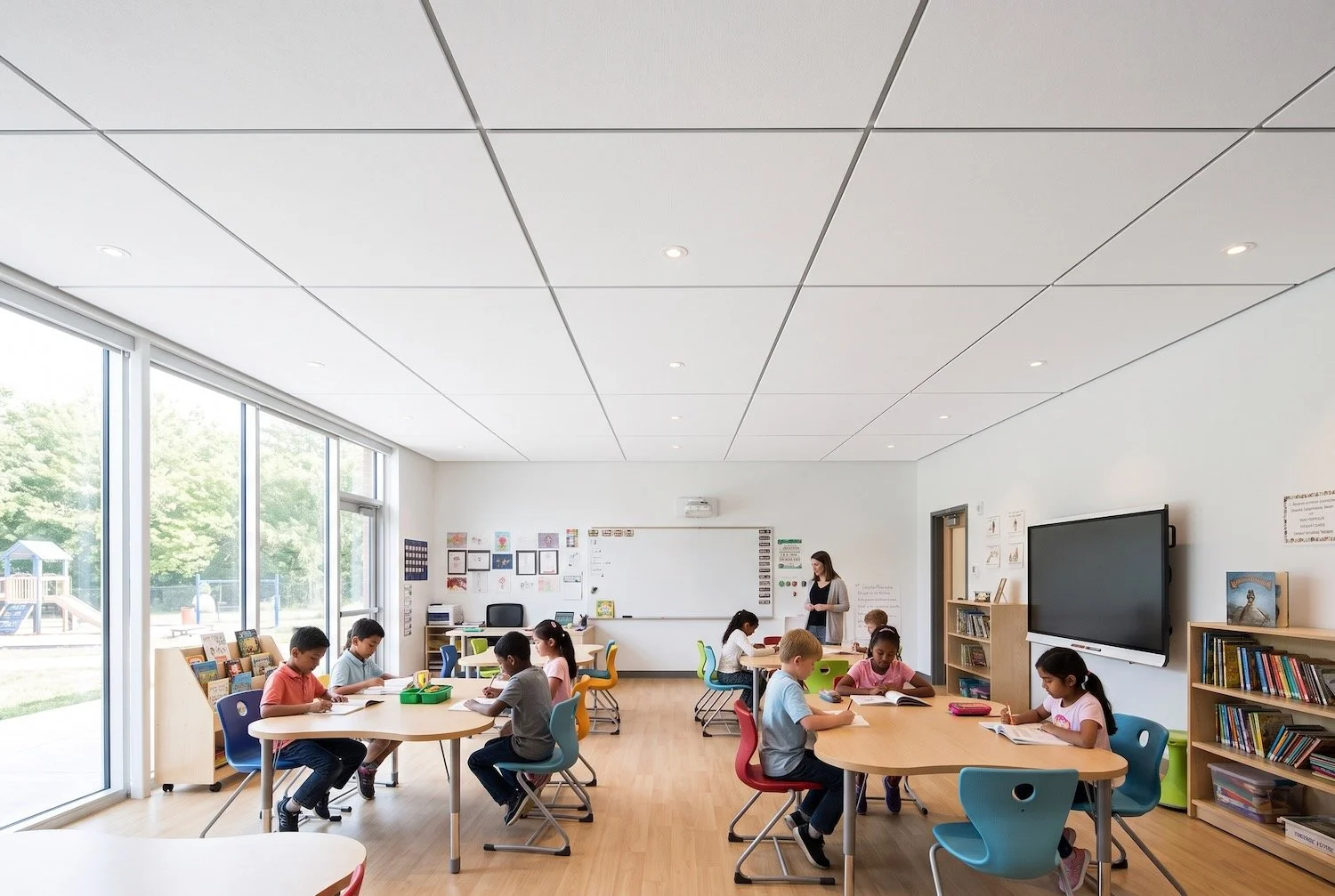 PetFelt Acoustic Ceiling Surface in london classroom 1.jpeg