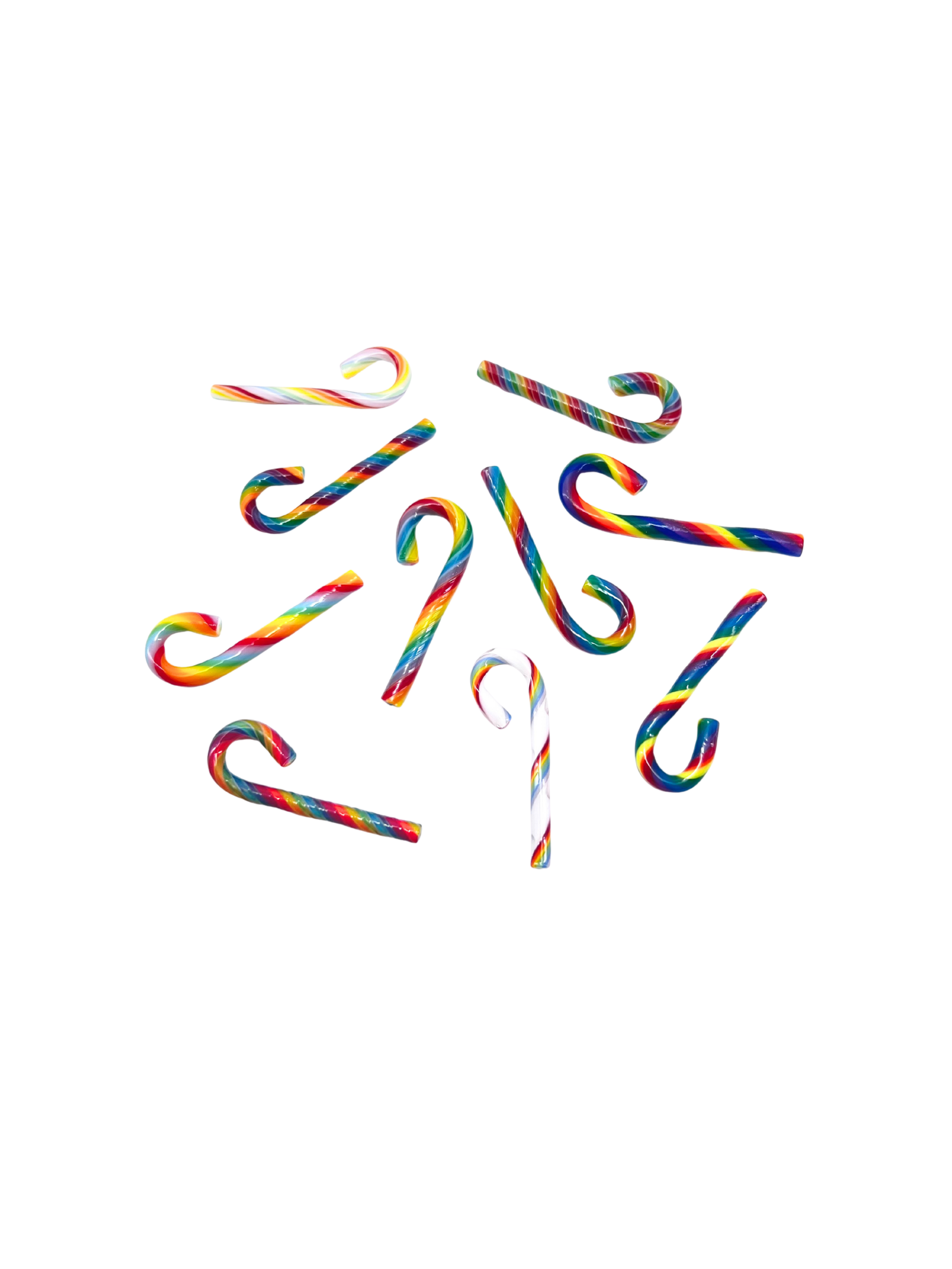 Candy Canes | Rainbow Variety | Medium | Pack of Ten