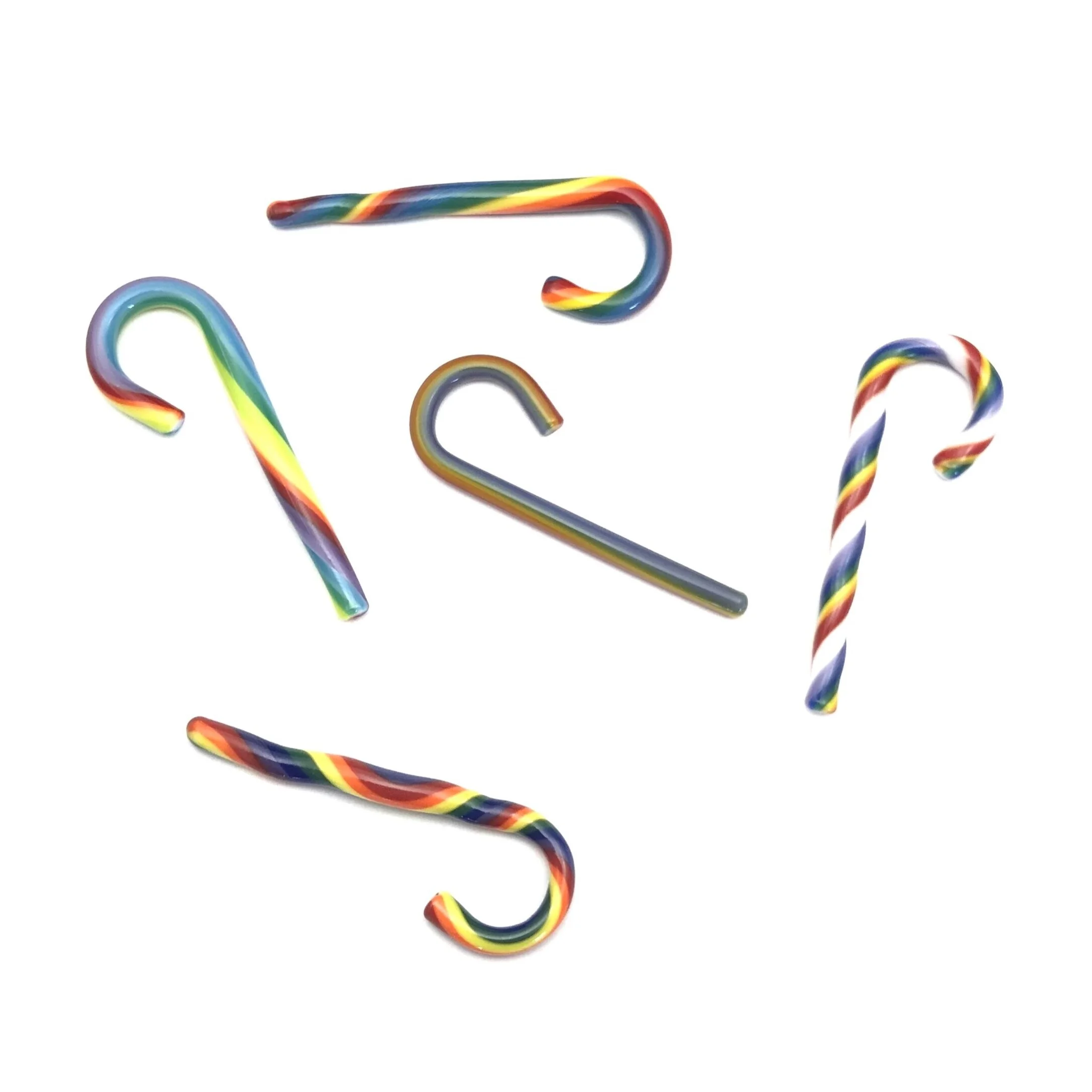 Candy Canes | Rainbow Variety | Large | Pack of Five