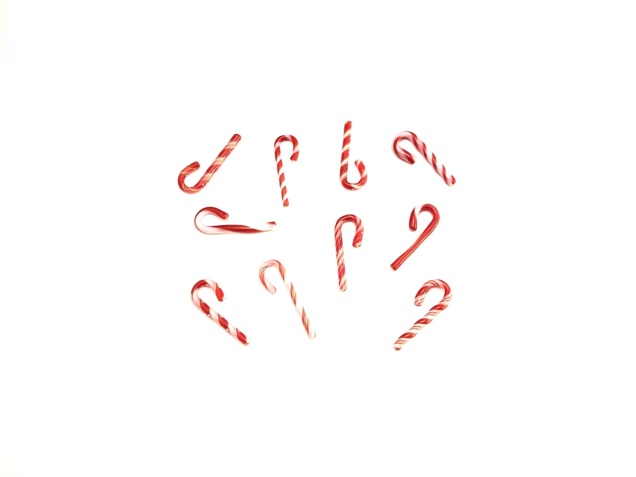 10 Small Fusible Candy Canes | Red White Variety