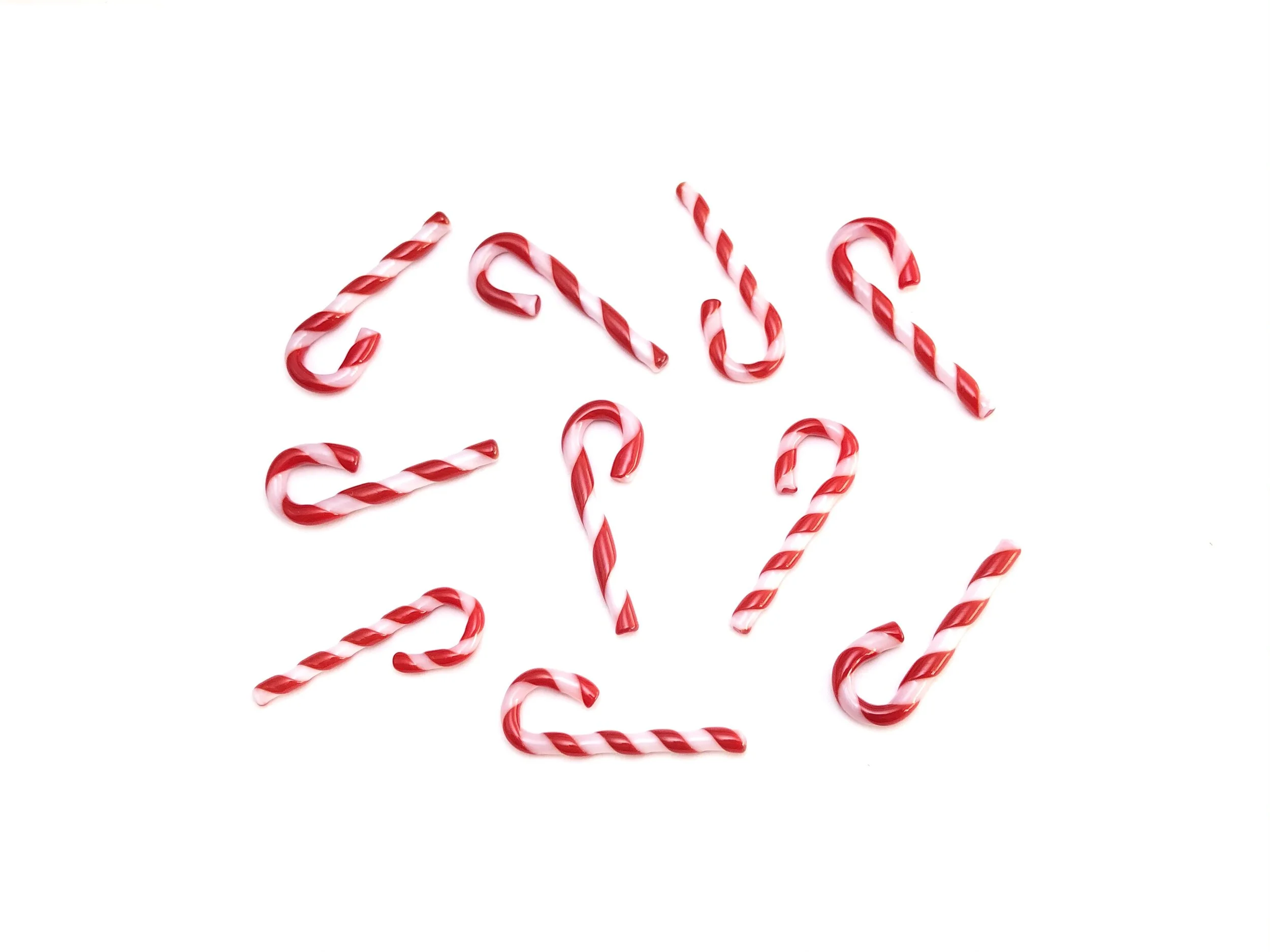 10 Medium Fusible Candy Canes | Basic Red White
