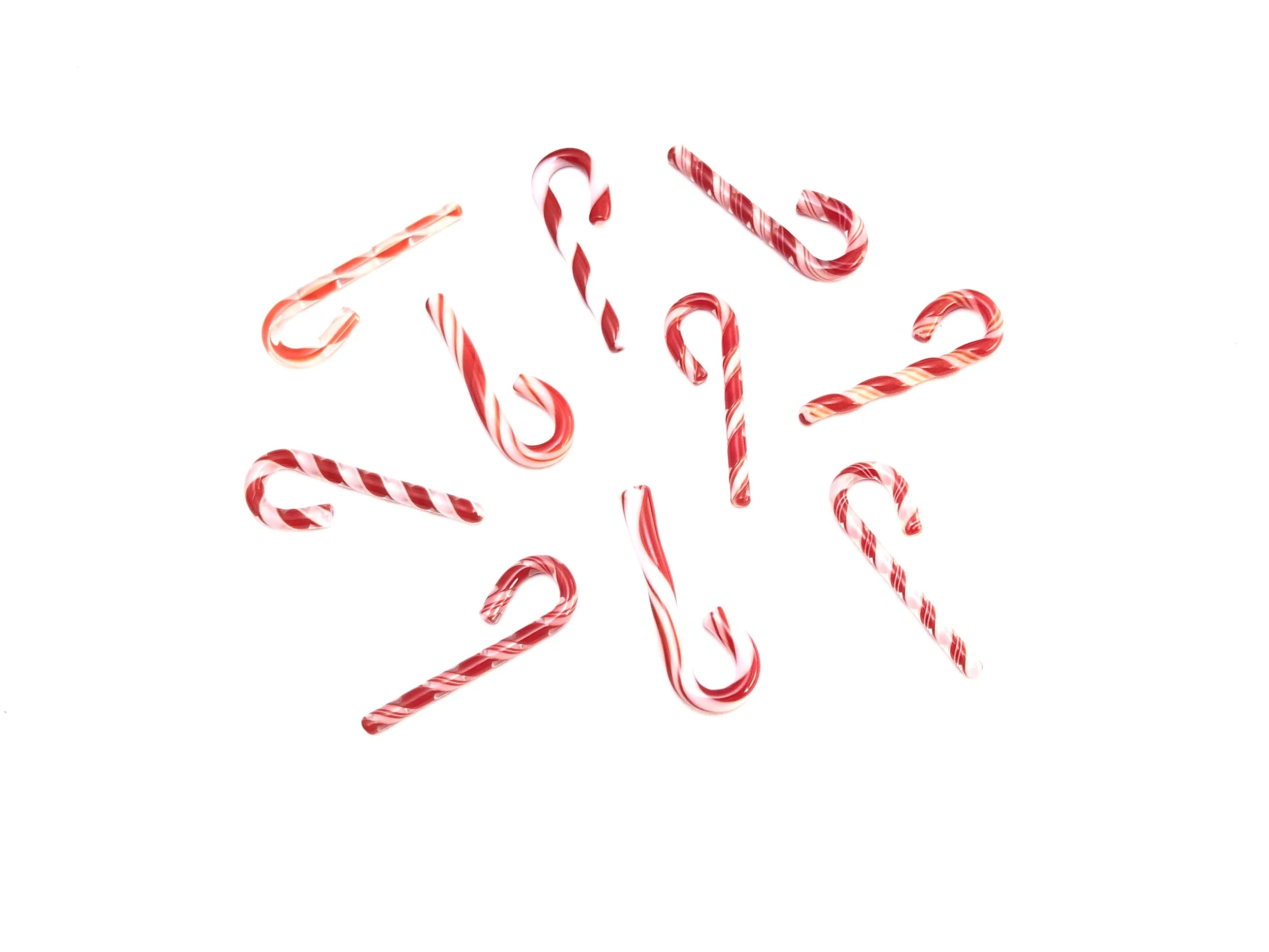 10 Medium Fusible Candy Canes | Red White Variety