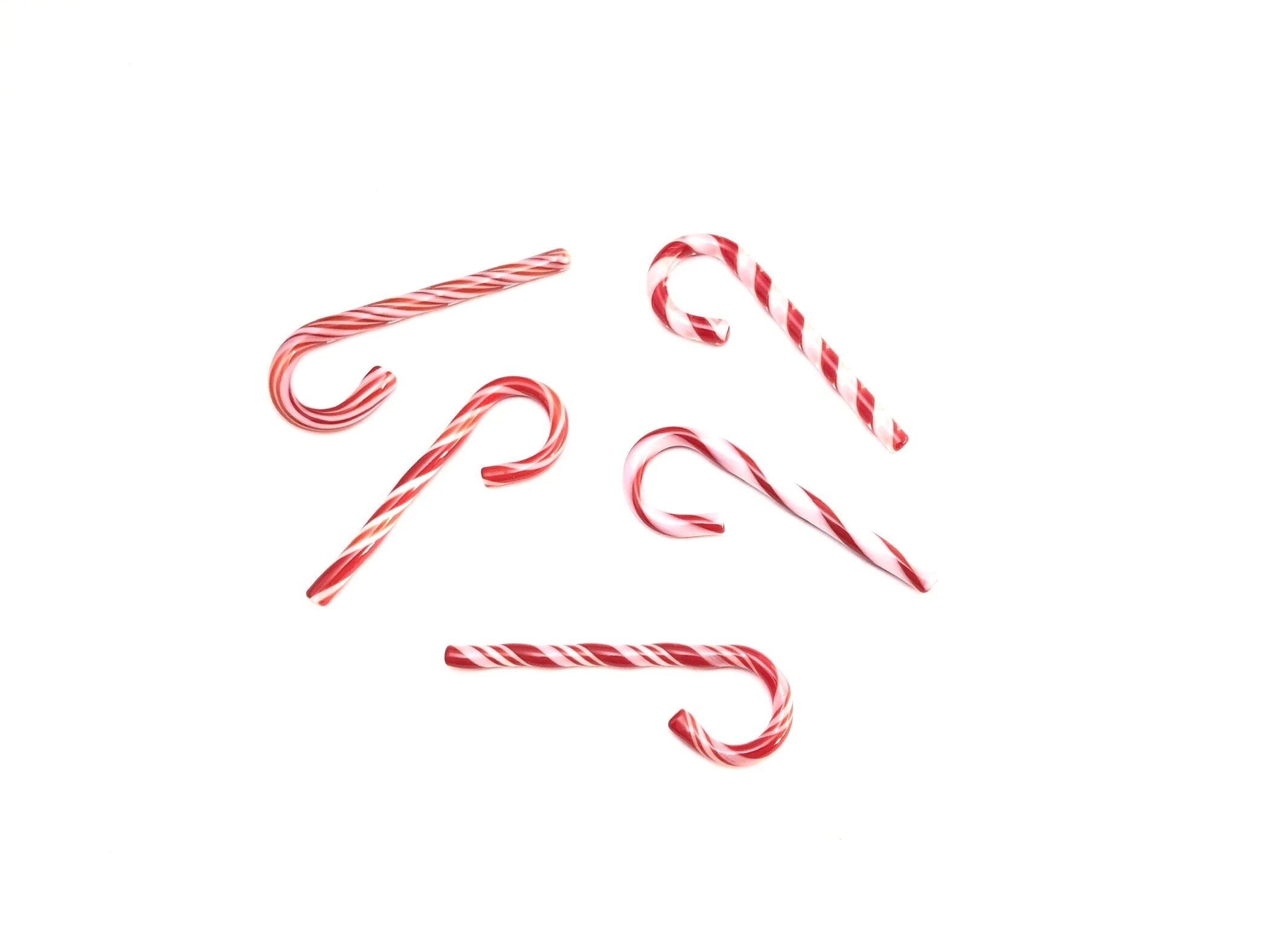 5 Large Fusible Candy Canes | Red White Variety