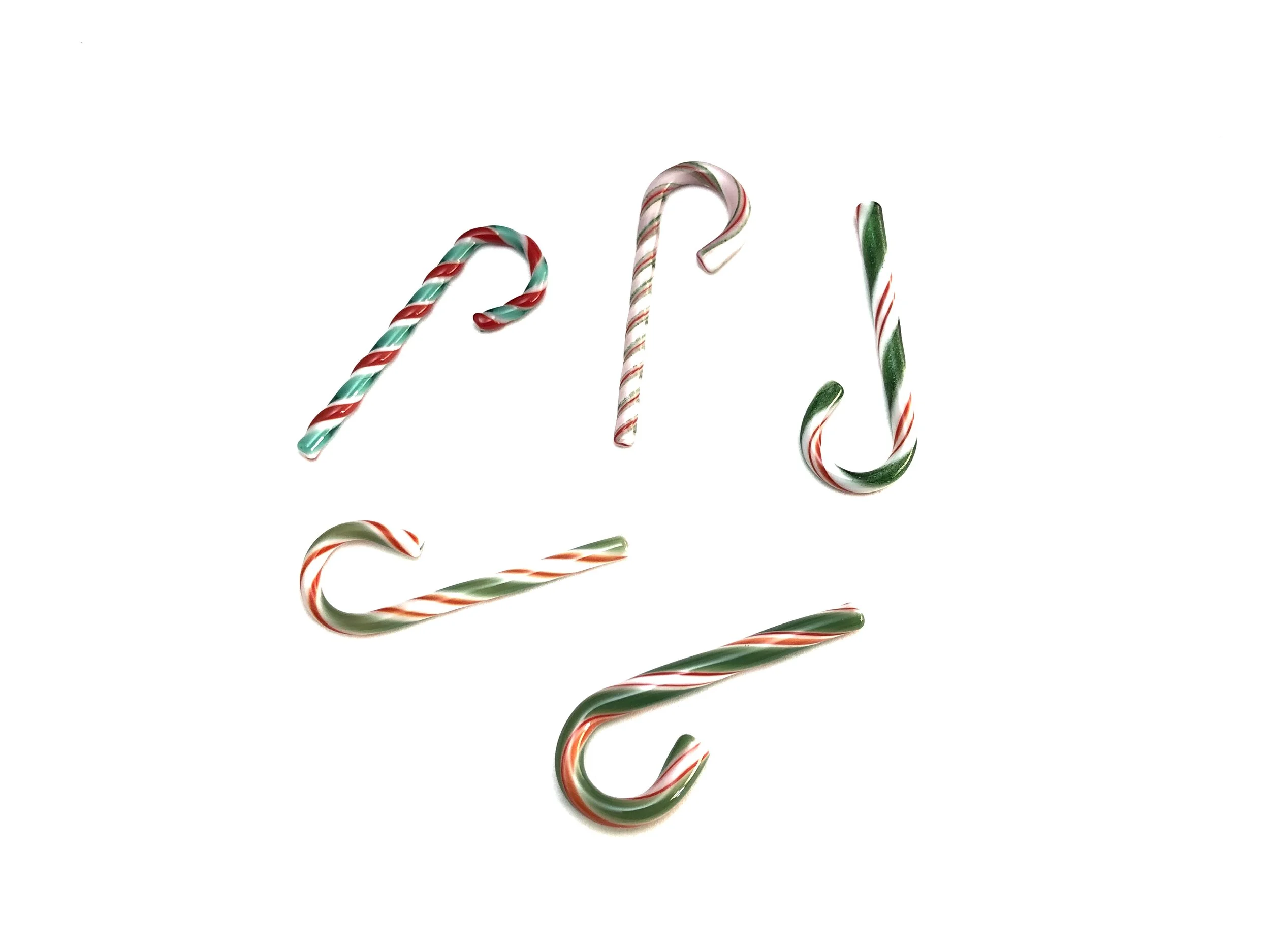 5 Large Fusible Candy Canes | Red White Green Variety