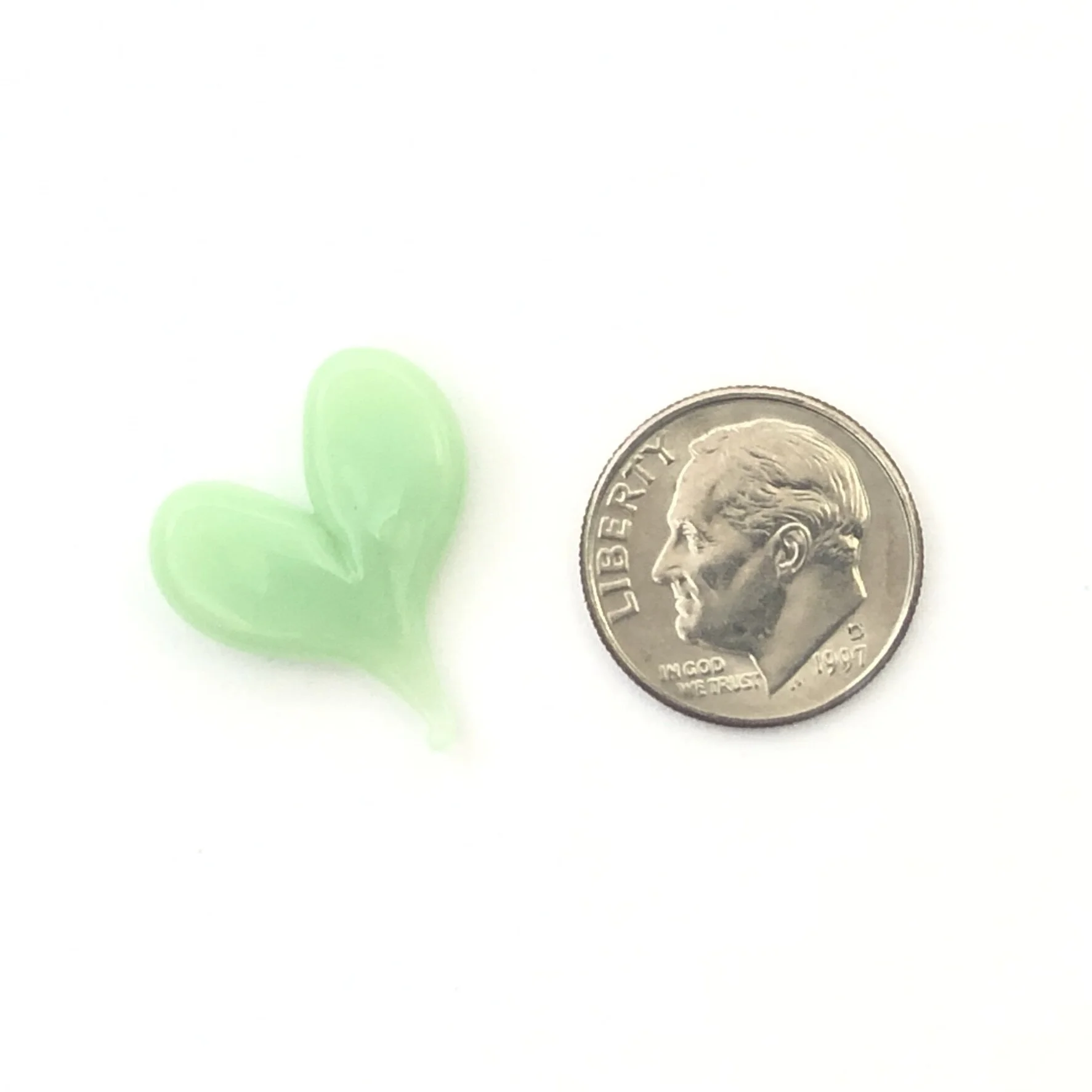 Mint Green Heart with Dime.JPEG