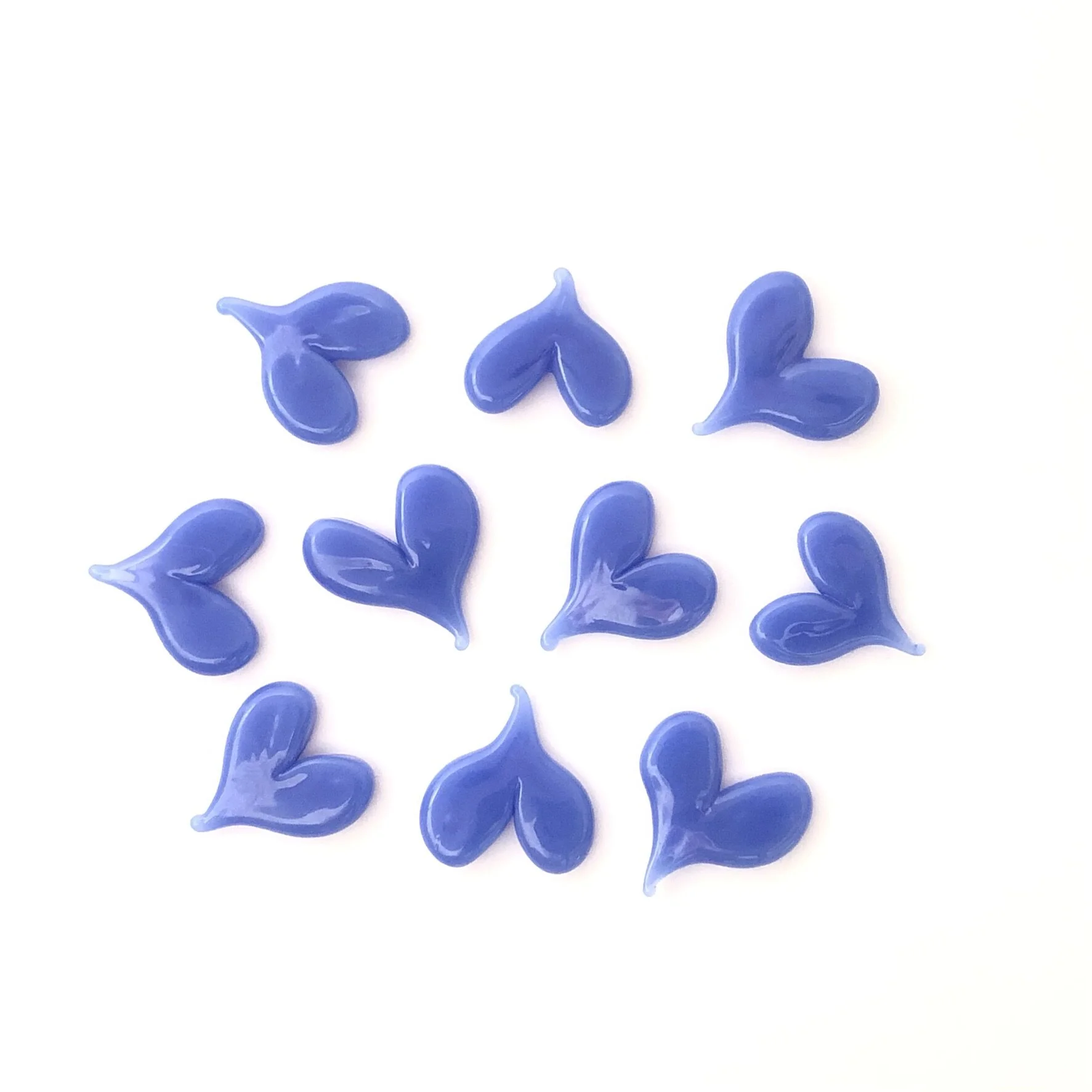Hearts | Cobalt Blue | COE 90 Bullseye Glass | Pack of 10