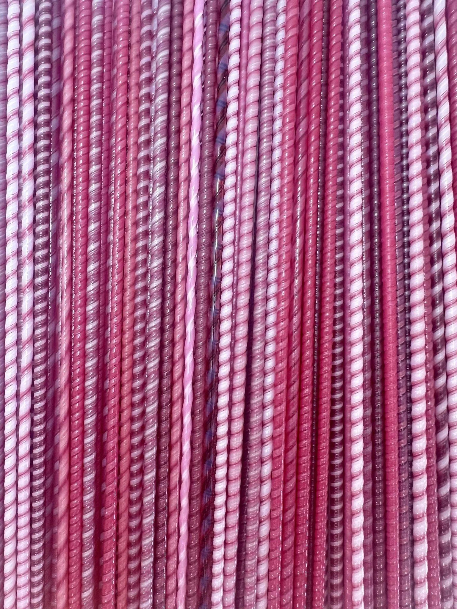 Twisted Glass Canes | COE 90 Bullseye Glass | Pinks | Five 10 Inch