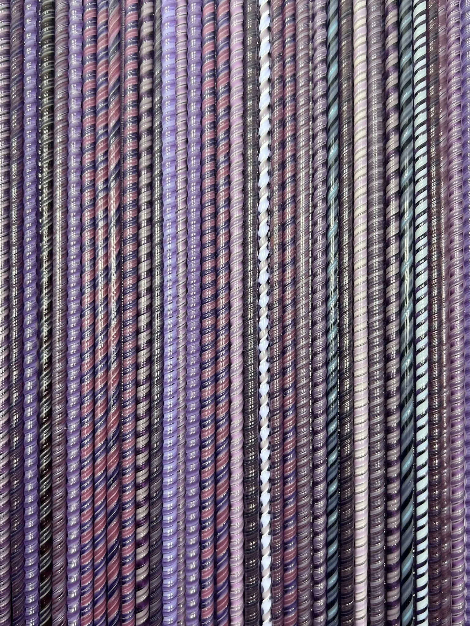 FIVE 10 Inch Twisted Glass Canes | Purple