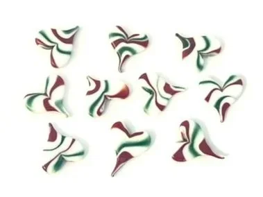 Christmas Swirl | COE 90 Bullseye Glass | Pack of 10