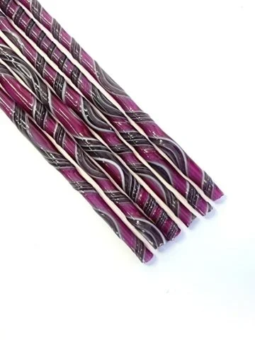 COE 90 Bullseye Glass Twisties - Purple Wigwags