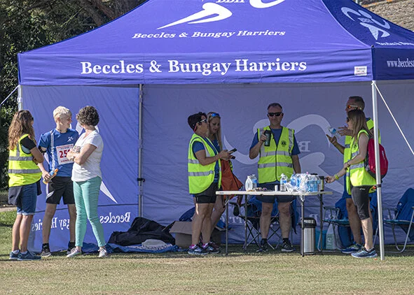 We were delighted to see the ‘Harriers’ at our event and our thanks for their experienced help with marshalling the course.