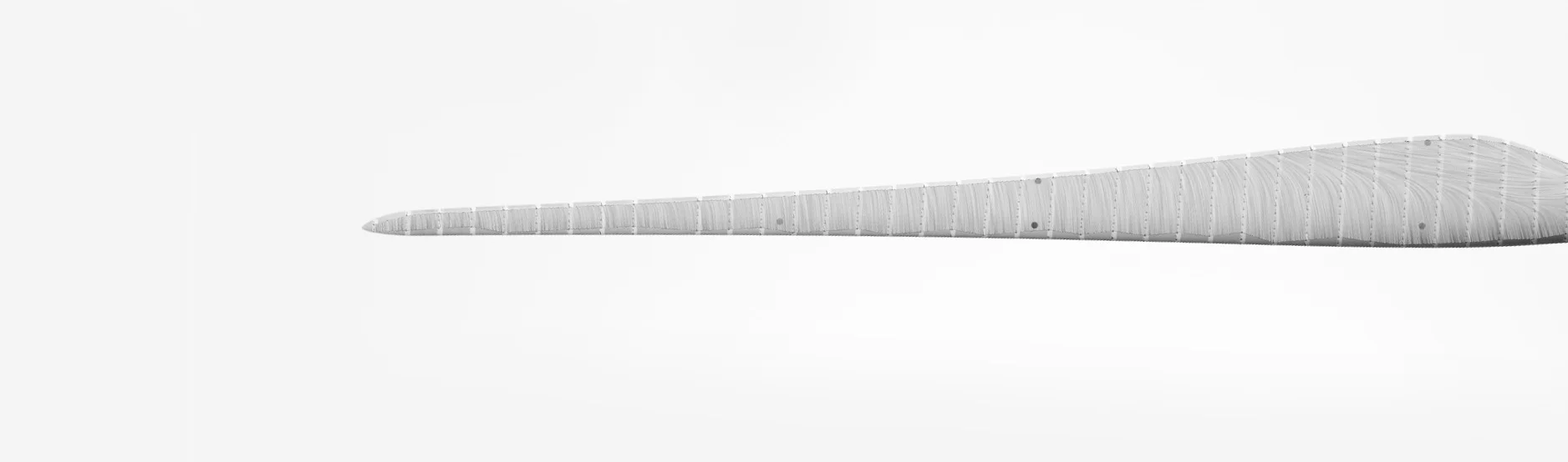 Interpolated streamlines showing the root region cross-flow on a >30m blade.