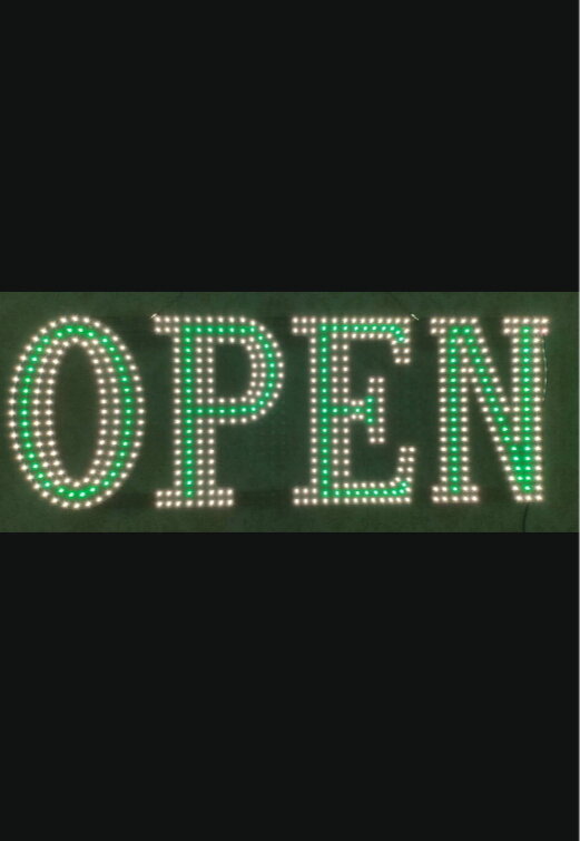 LED BIS OPEN SIGN SERIES, medium green