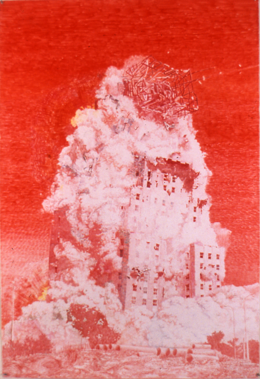 Red Demo, 2000, Colored pencil on paper, 60 x 41 inches, Private Collection