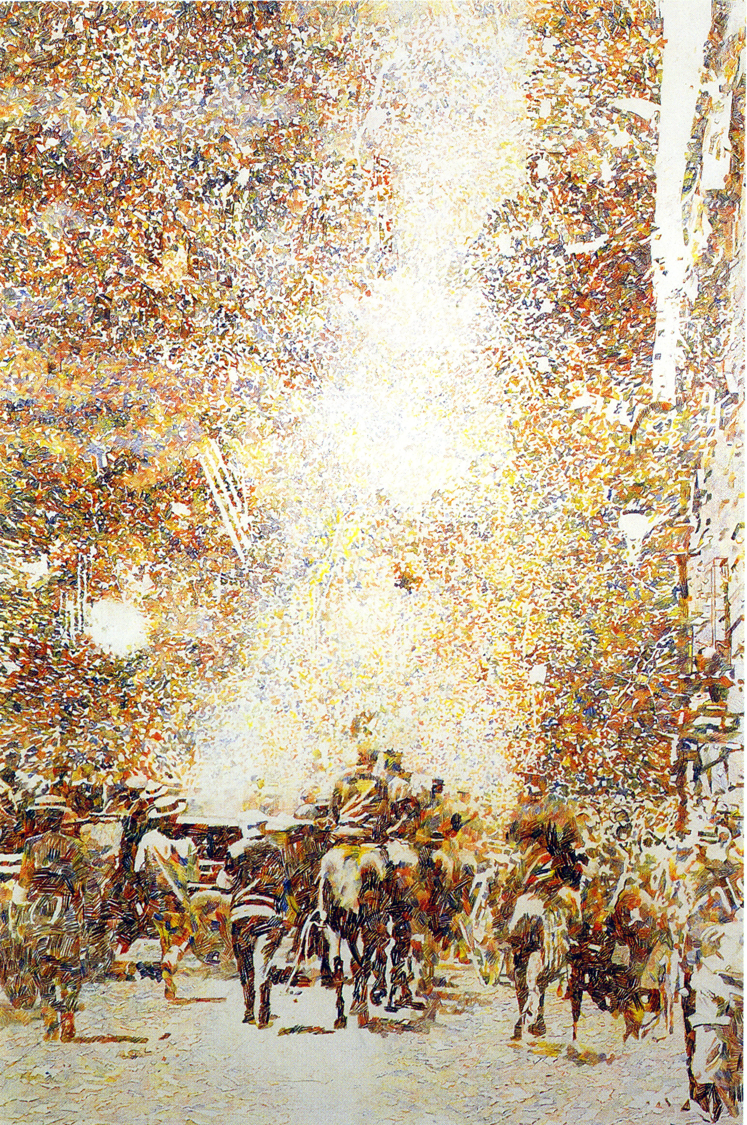 Ticker Tape Parade II, 2001-2002, Colored pencil on paper, 60 x 40 inches, Neuberger Berman Collection 