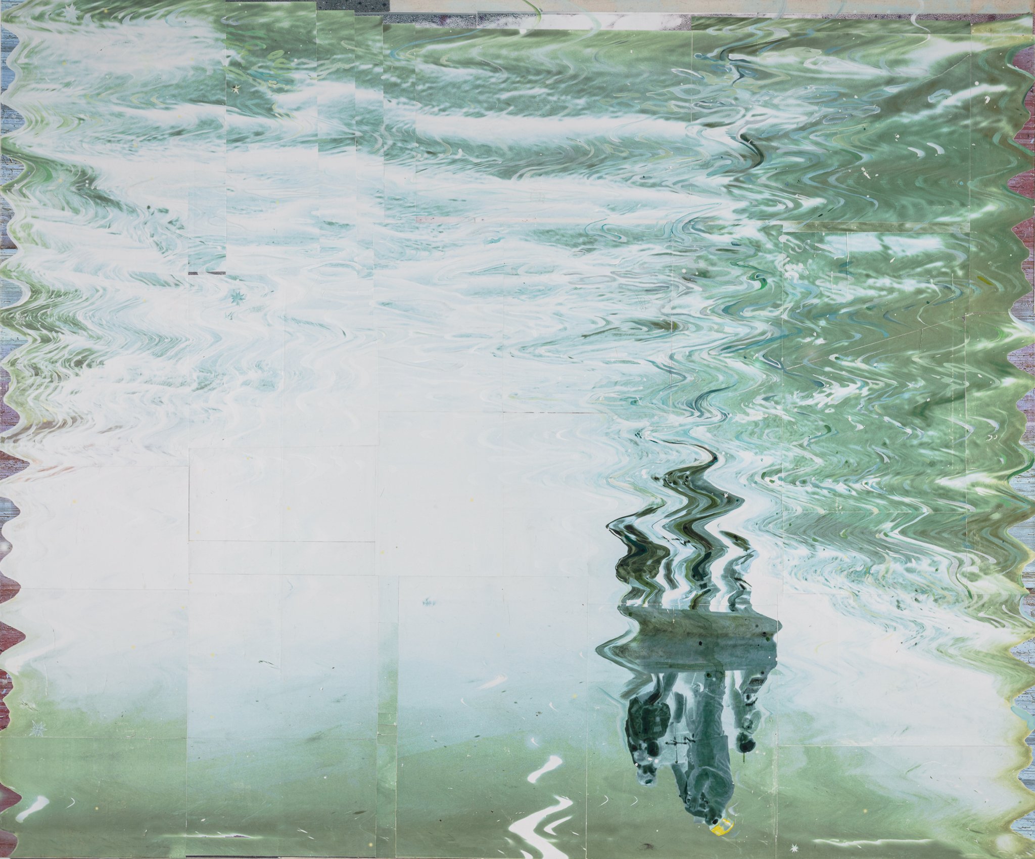 Echo River (Butterfly Effect), 2024, Mixed Media Painting on Canvas; 58 x 70 inches